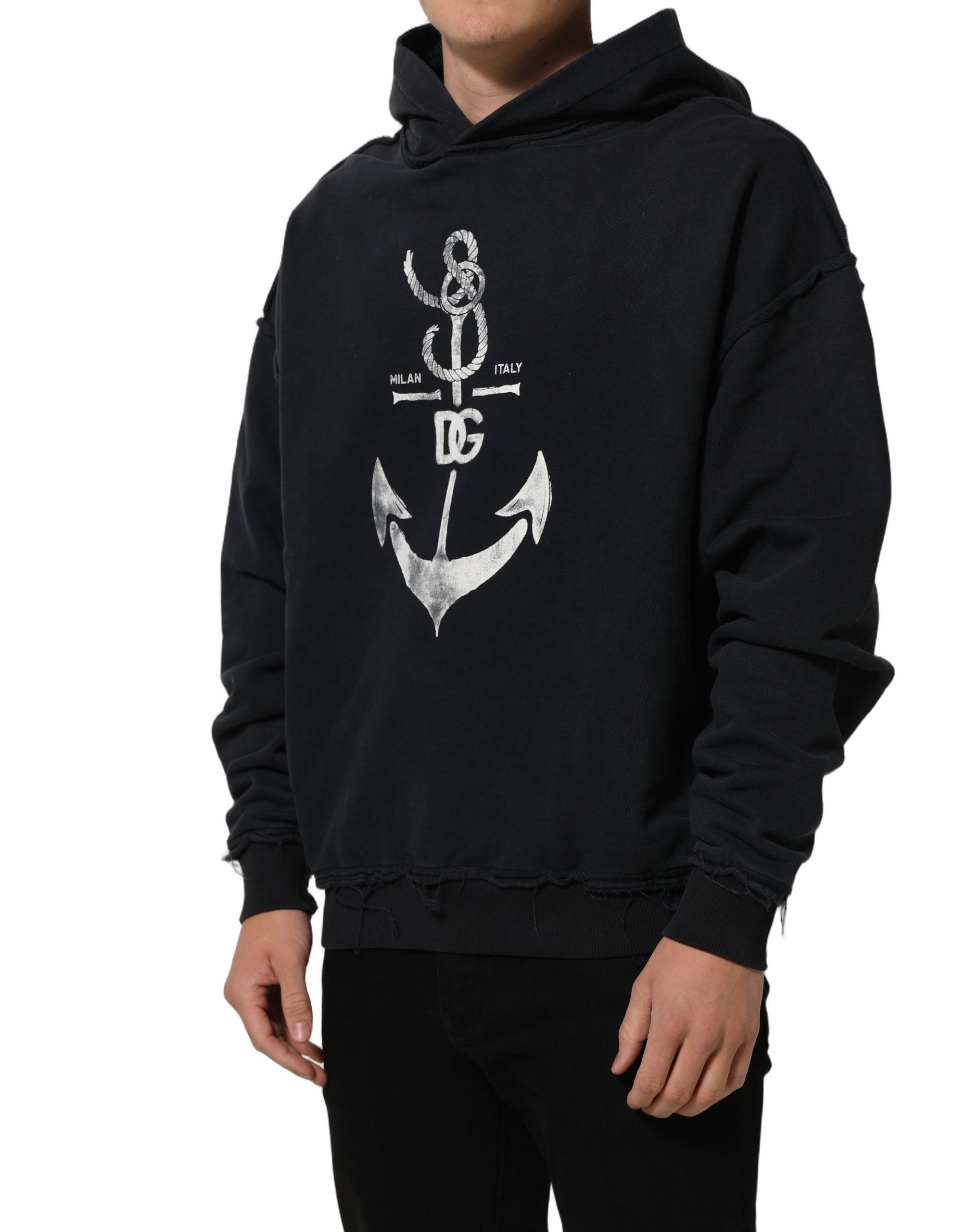 Dolce & Gabbana Kapuzenpullover mit schwarzem Anker-Print