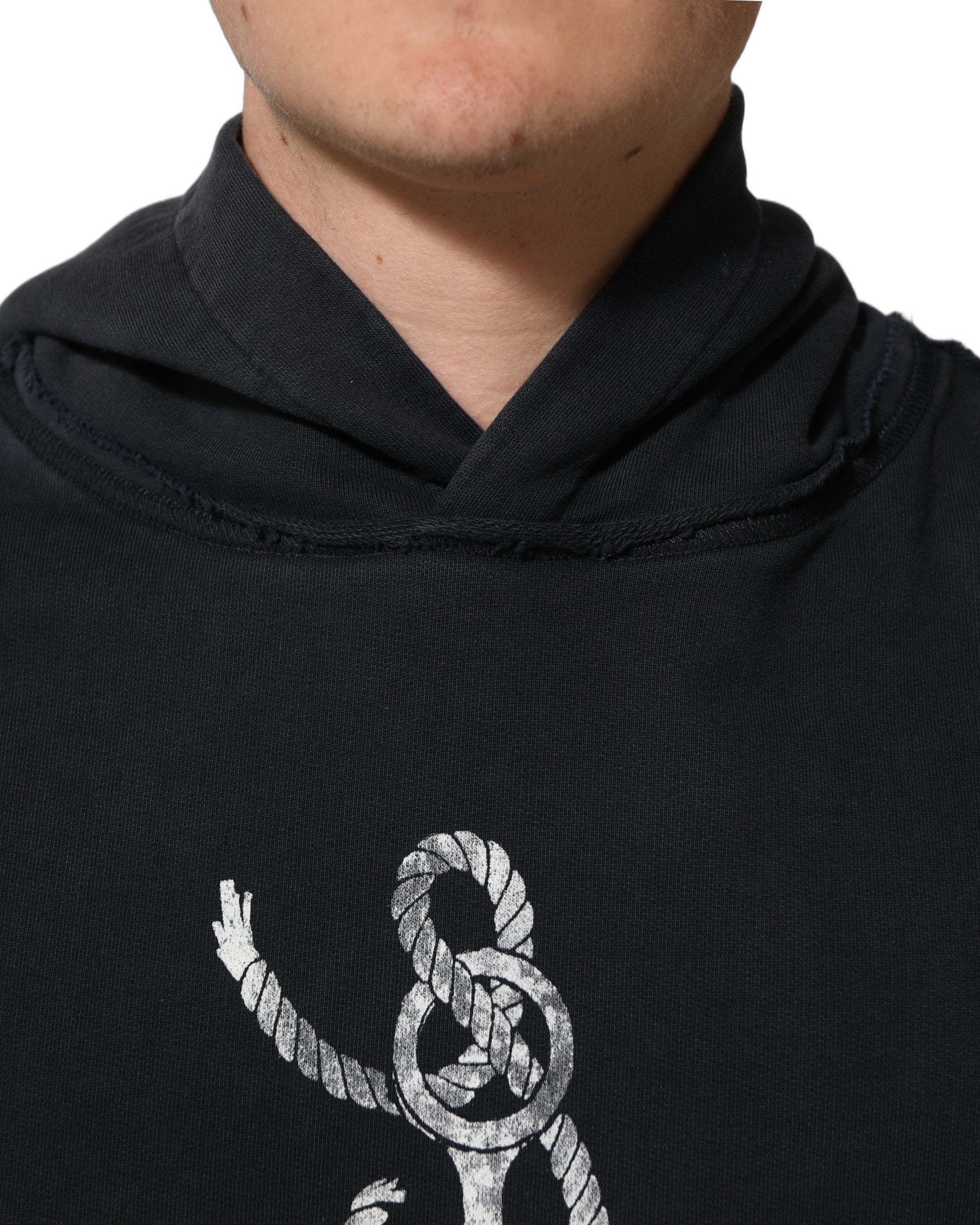 Dolce & Gabbana Kapuzenpullover mit schwarzem Anker-Print