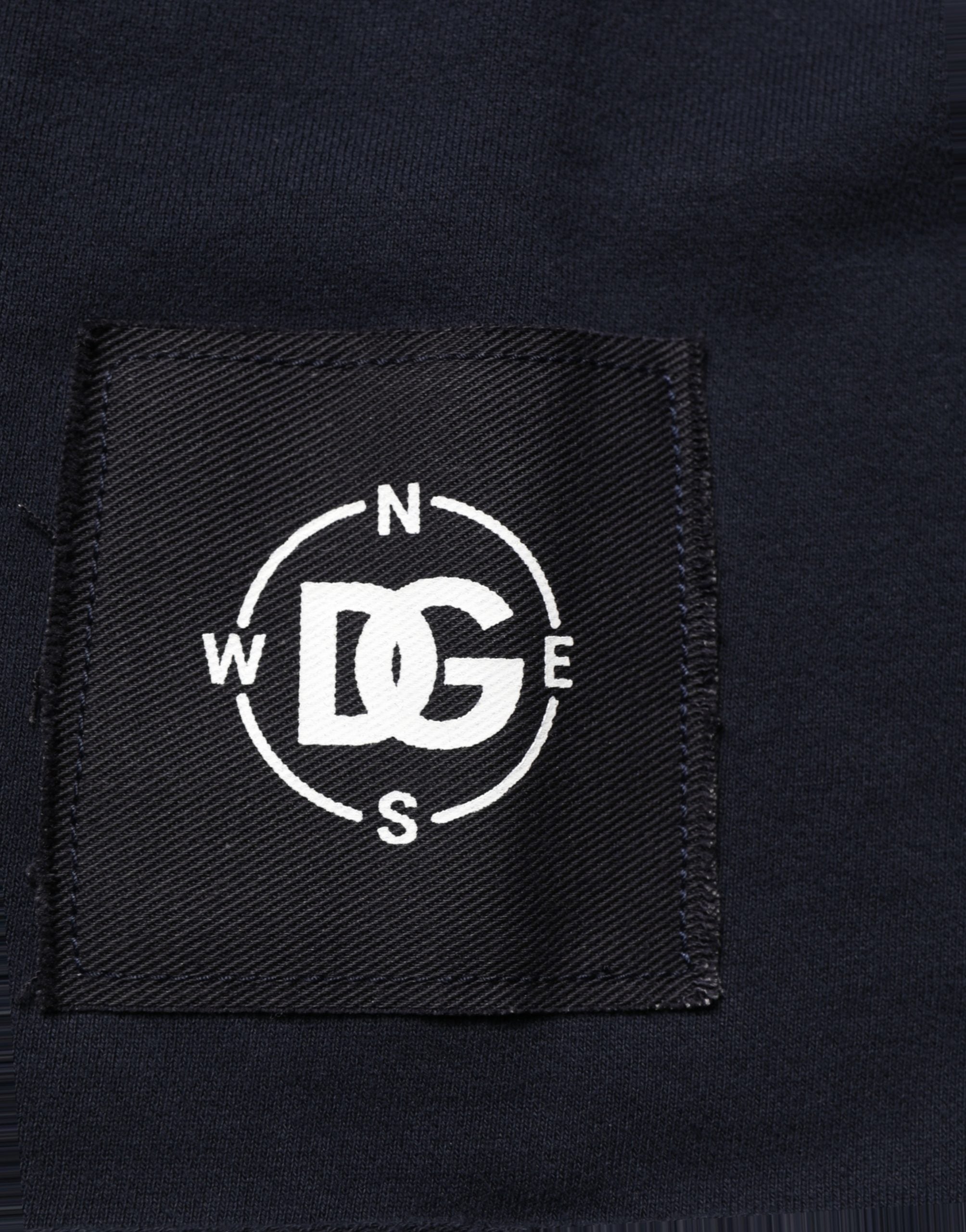 Dolce & Gabbana Dunkelblaues Baumwoll-Sweatshirt mit Logo