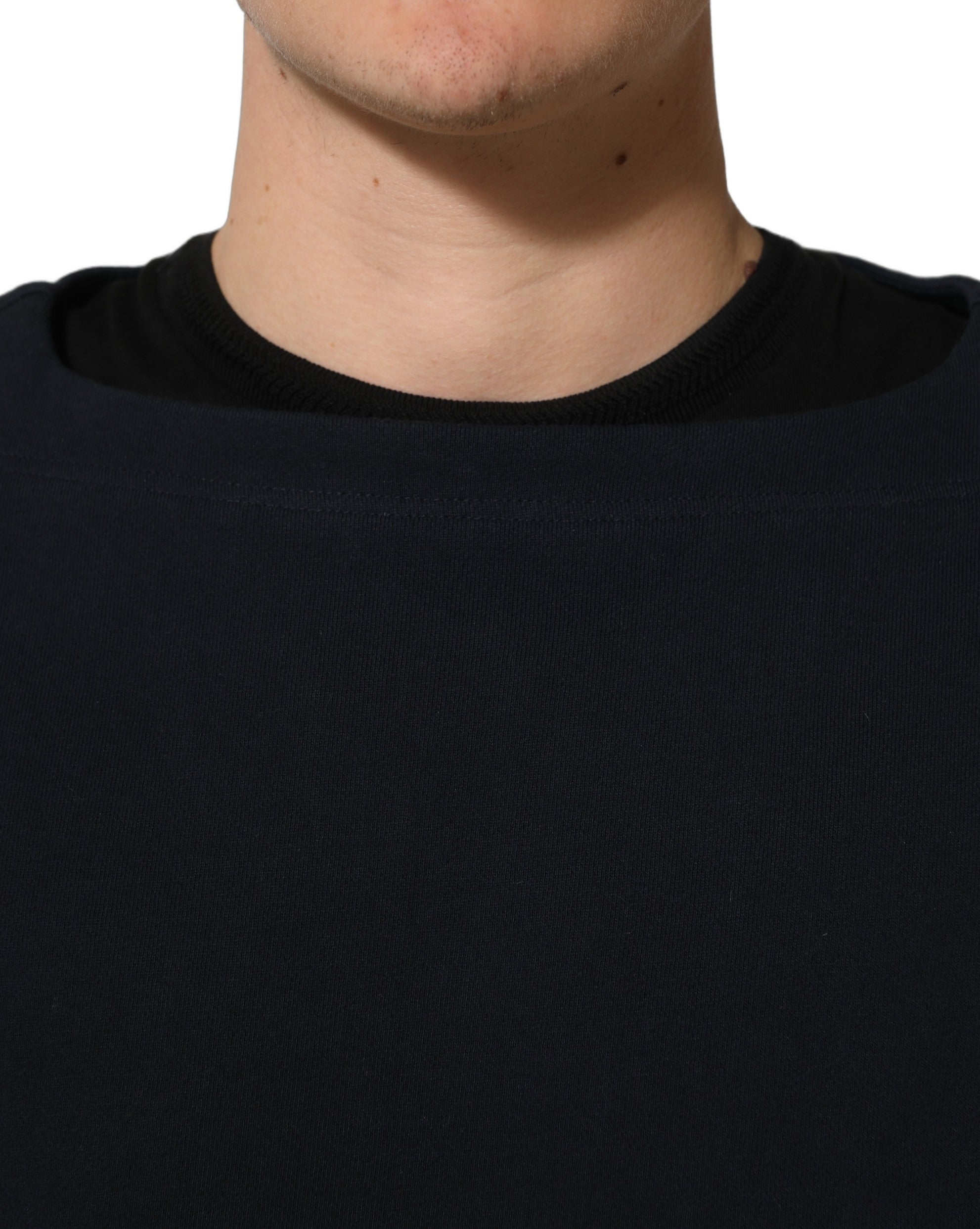 Dolce & Gabbana Dunkelblaues Baumwoll-Sweatshirt mit Logo