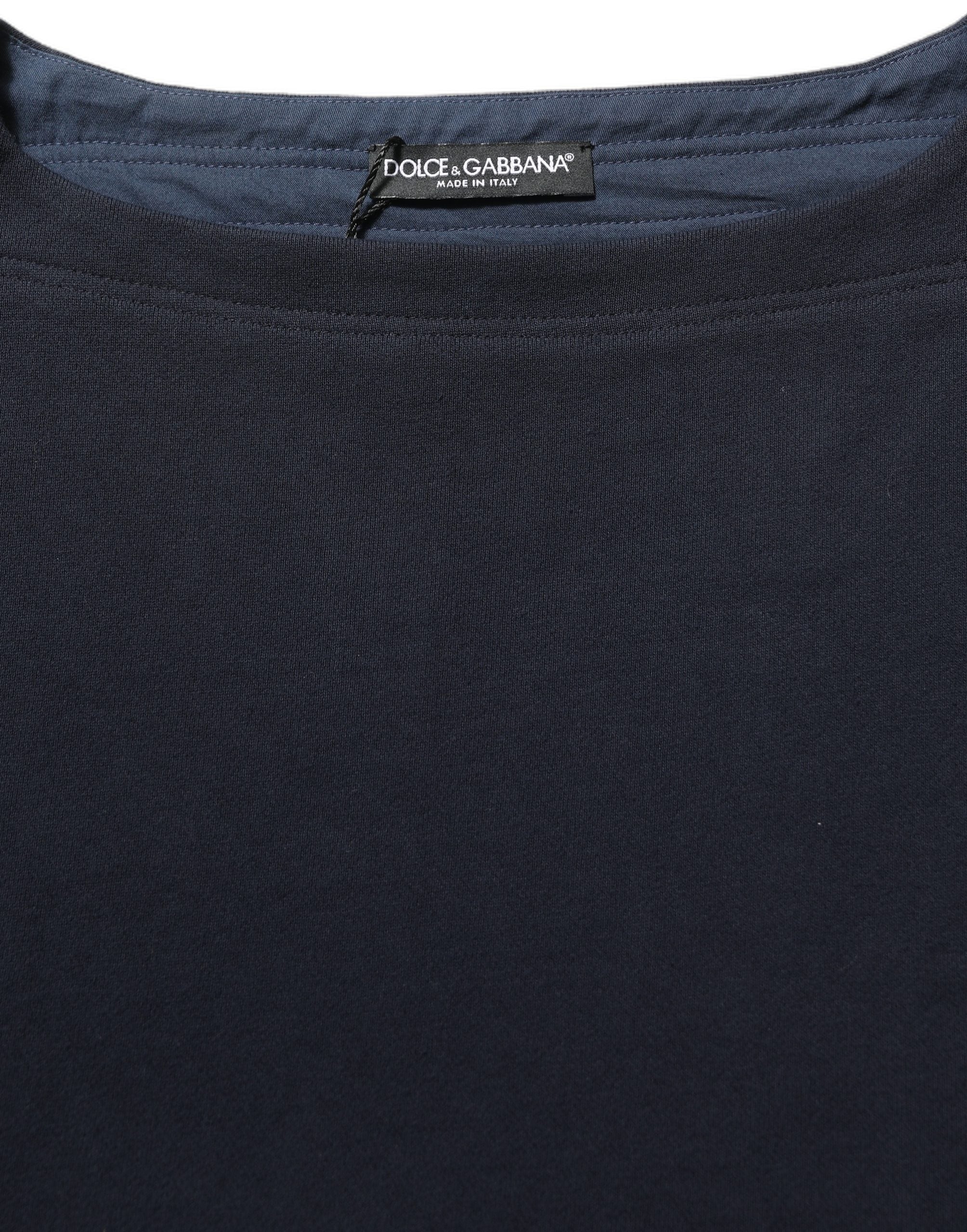 Dolce & Gabbana Dunkelblaues Baumwoll-Sweatshirt mit Logo