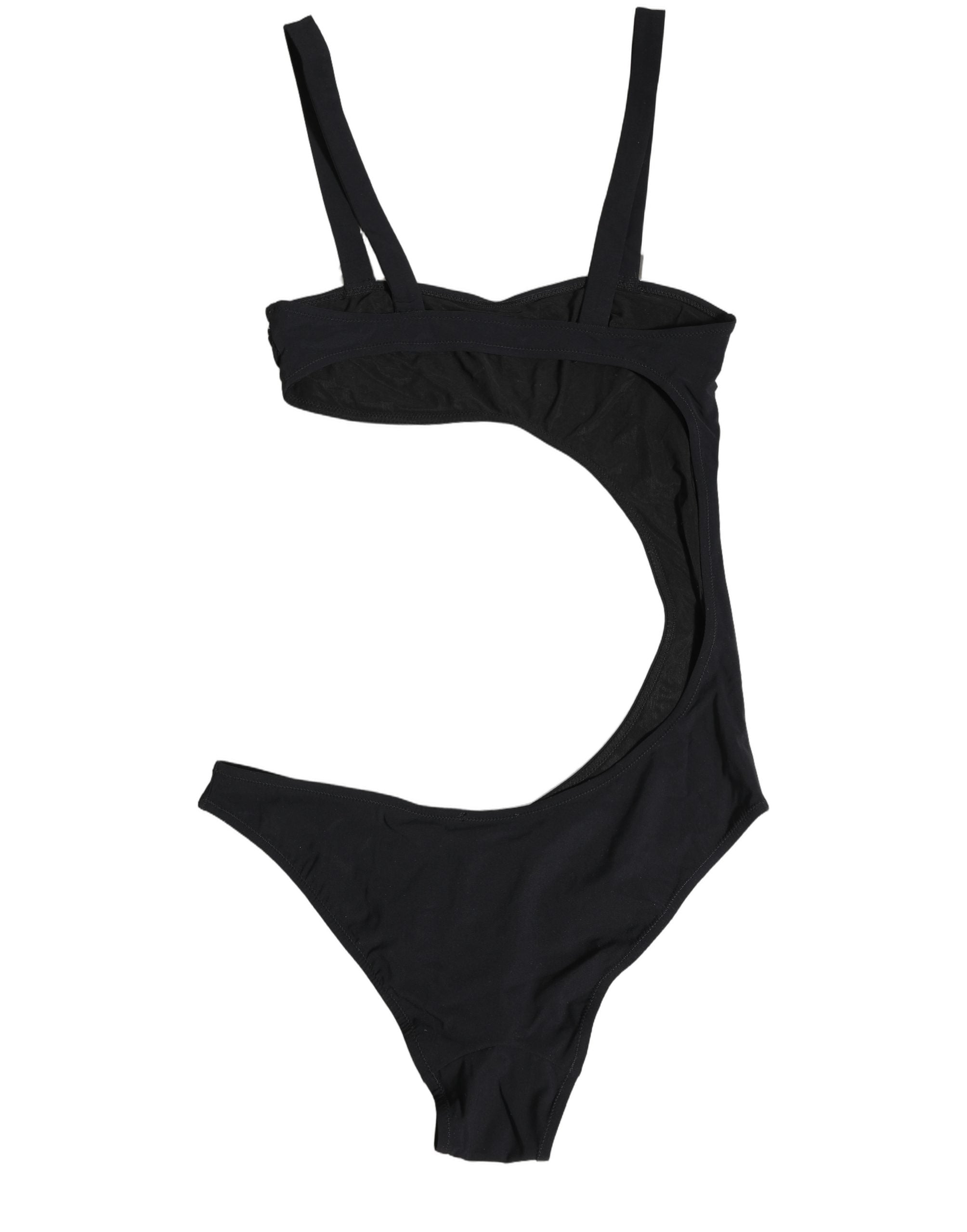 Dolce & Gabbana Schwarzer Badeanzug mit Cut-Outs und Strasssteinen