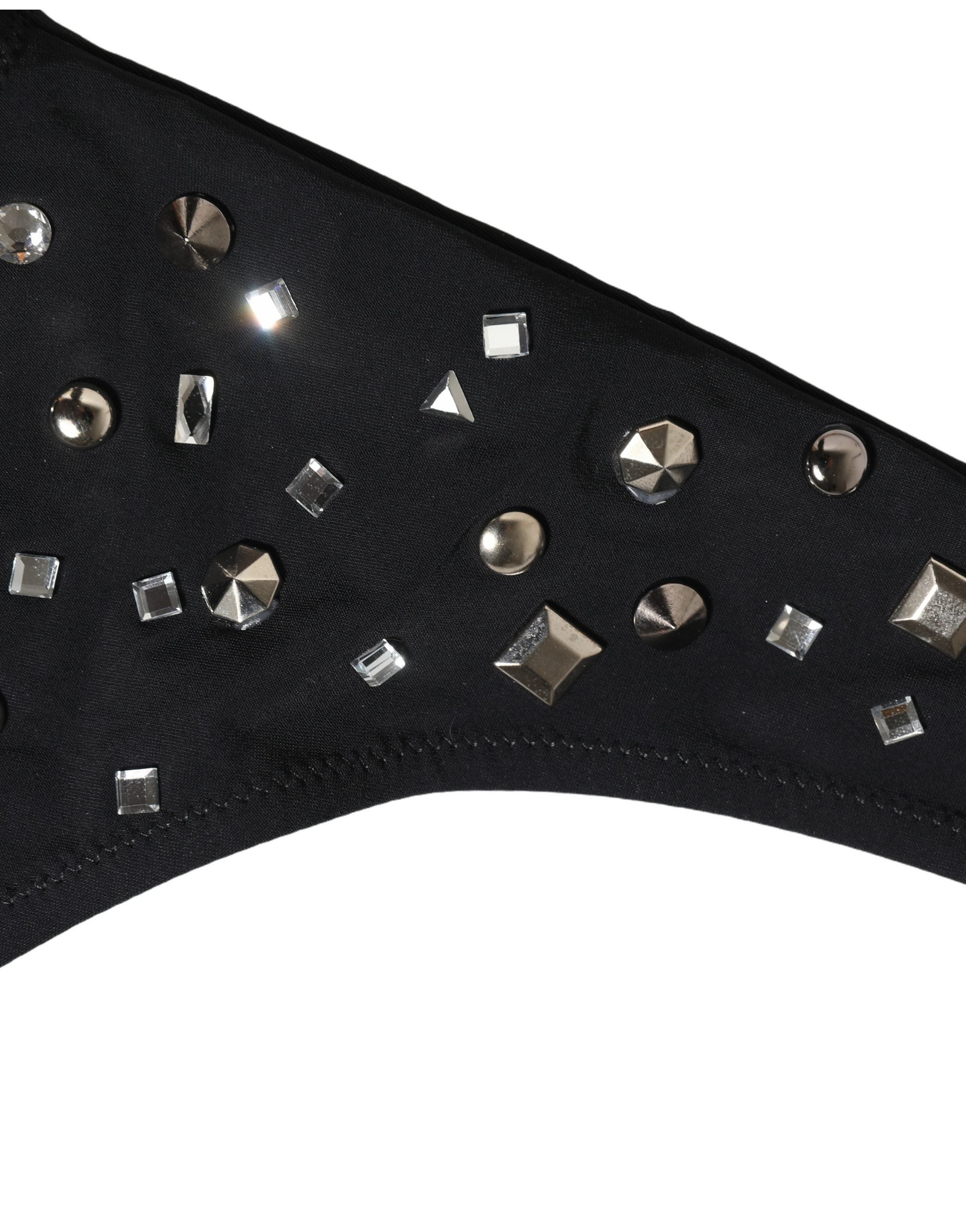 Dolce & Gabbana Schwarzer Badeanzug mit Cut-Outs und Strasssteinen