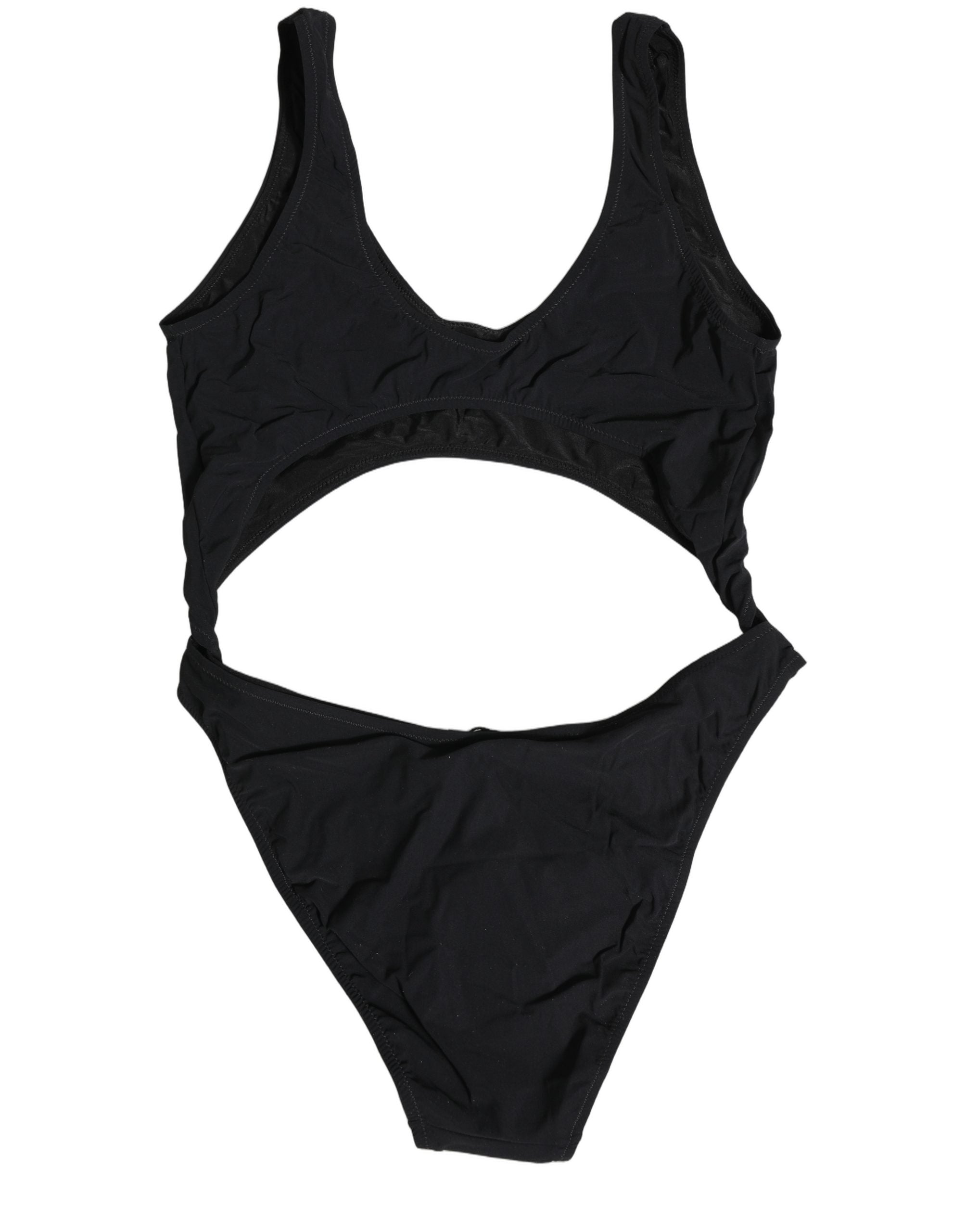 Dolce & Gabbana Schwarzer Badeanzug mit Cut-Out und Logo
