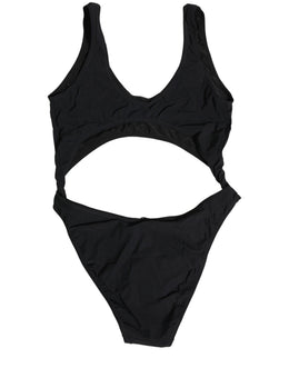 Dolce & Gabbana Schwarzer Badeanzug mit Cut-Out und Logo