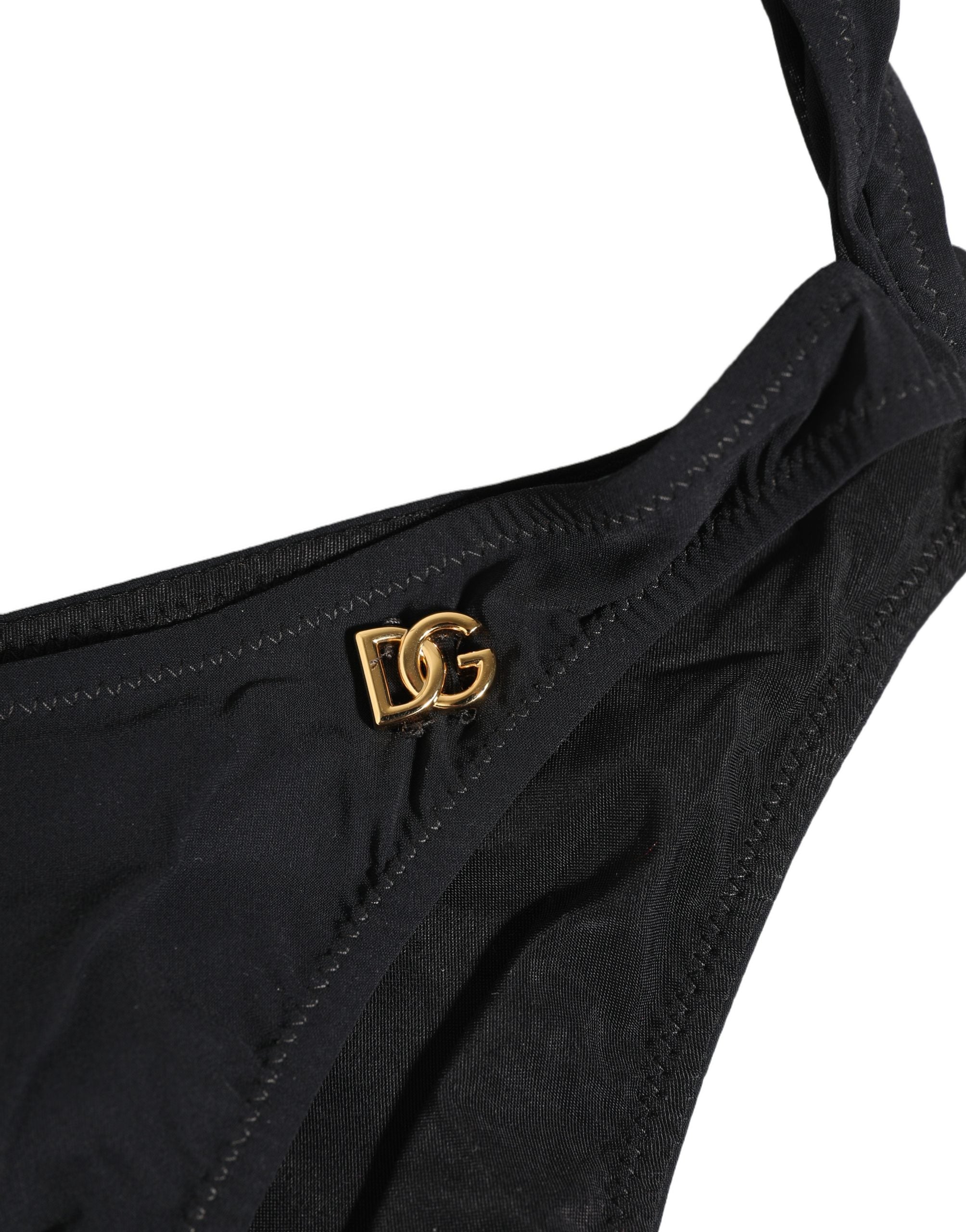 Dolce & Gabbana Schwarzer Badeanzug mit Cut-Out und Logo