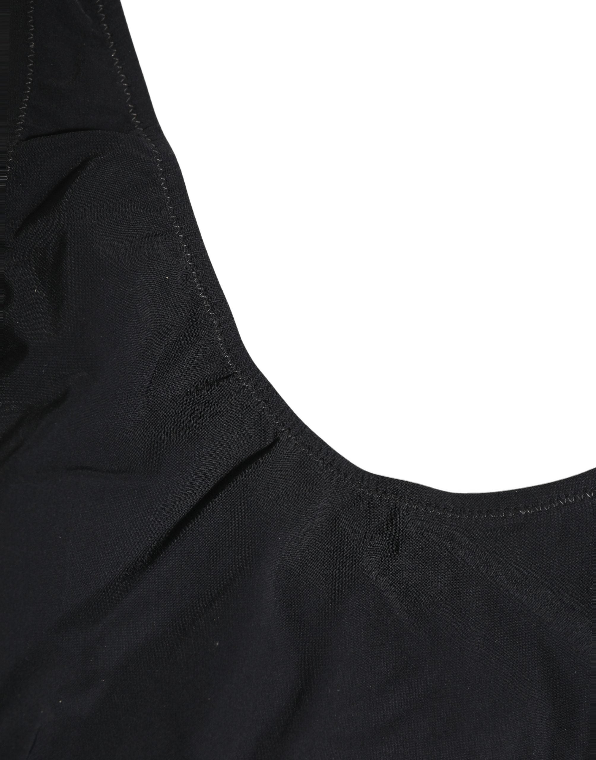 Dolce & Gabbana Schwarzer Badeanzug mit Cut-Out und Logo