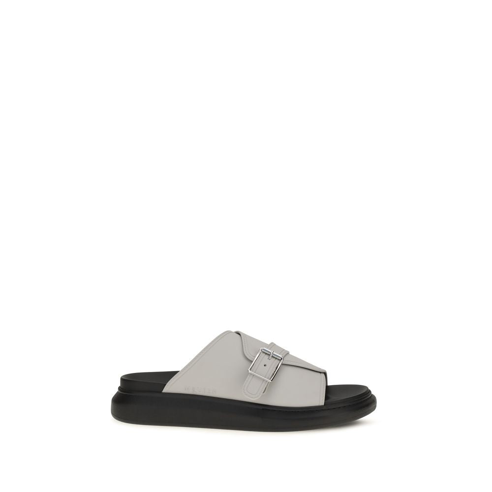 Alexander McQueen Graue Kalbsleder Bos Taurus Plateau-Sandalen