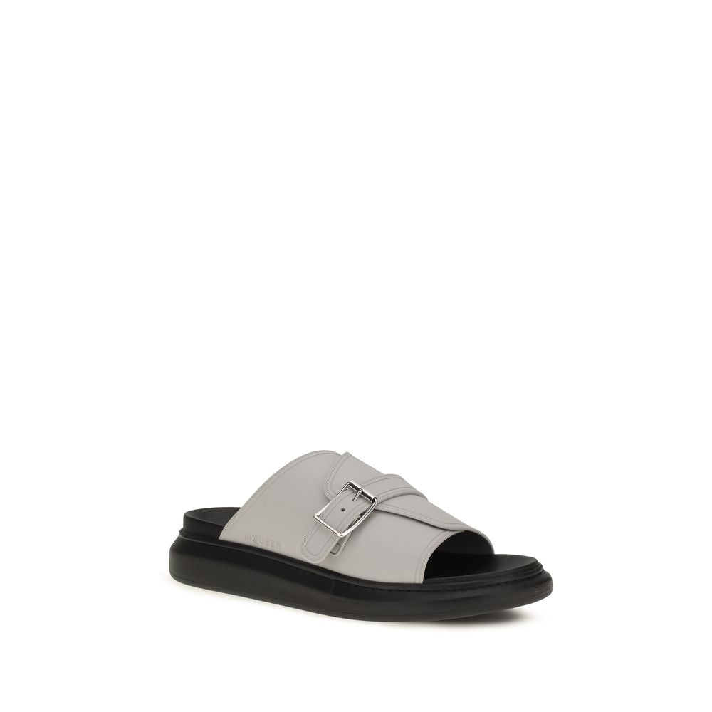 Alexander McQueen Graue Kalbsleder Bos Taurus Plateau-Sandalen