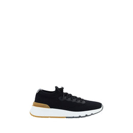Brunello Cucinelli Schwarze Low-Top-Sneaker aus Baumwolle