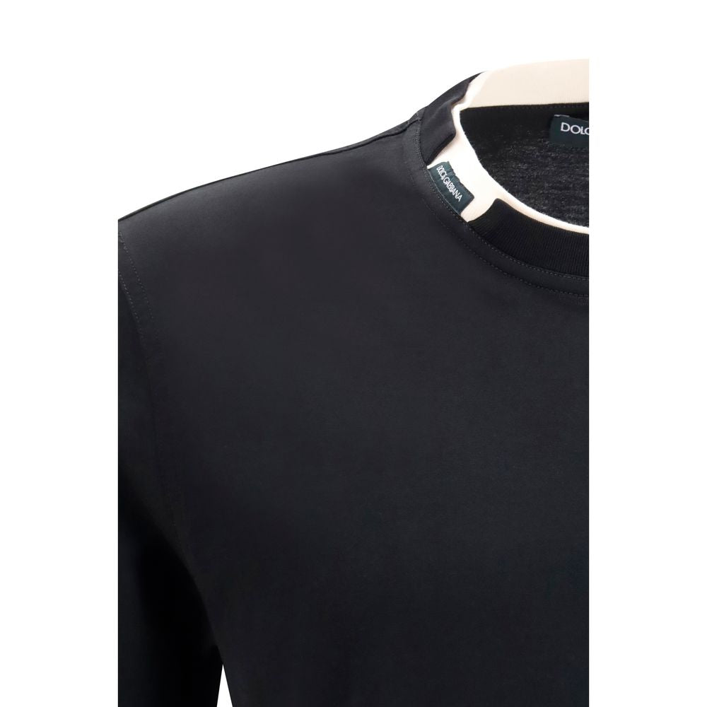 Dolce & Gabbana Schwarzes Baumwoll-T-Shirt