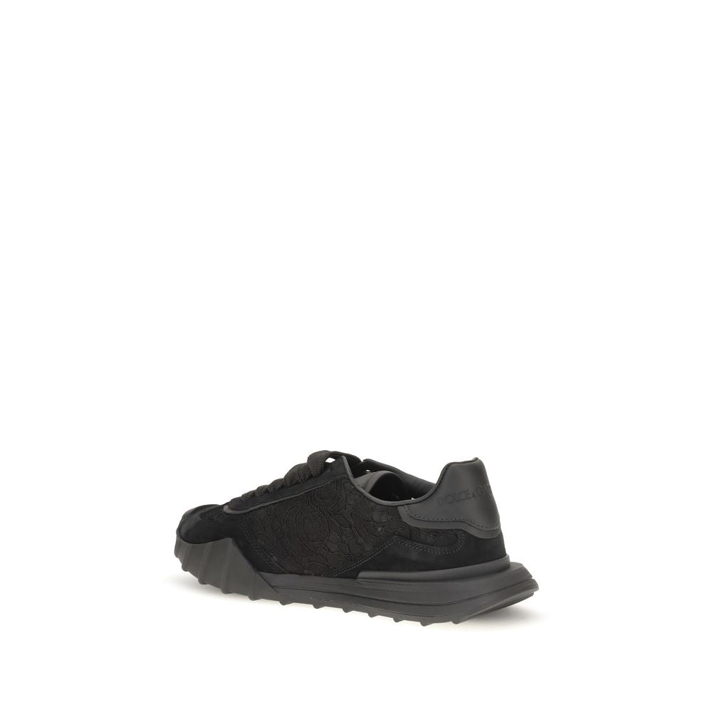 Dolce & Gabbana Schwarze Bos Taurus Kalbsleder Chunky Sneaker