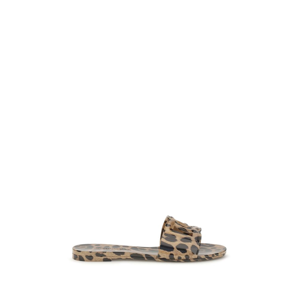 Dolce & Gabbana Mehrfarbige flache Sandalen aus Gummi