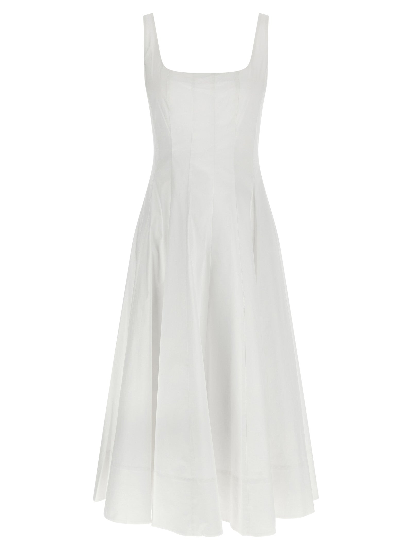 Staud Weißes Baumwoll-Midikleid