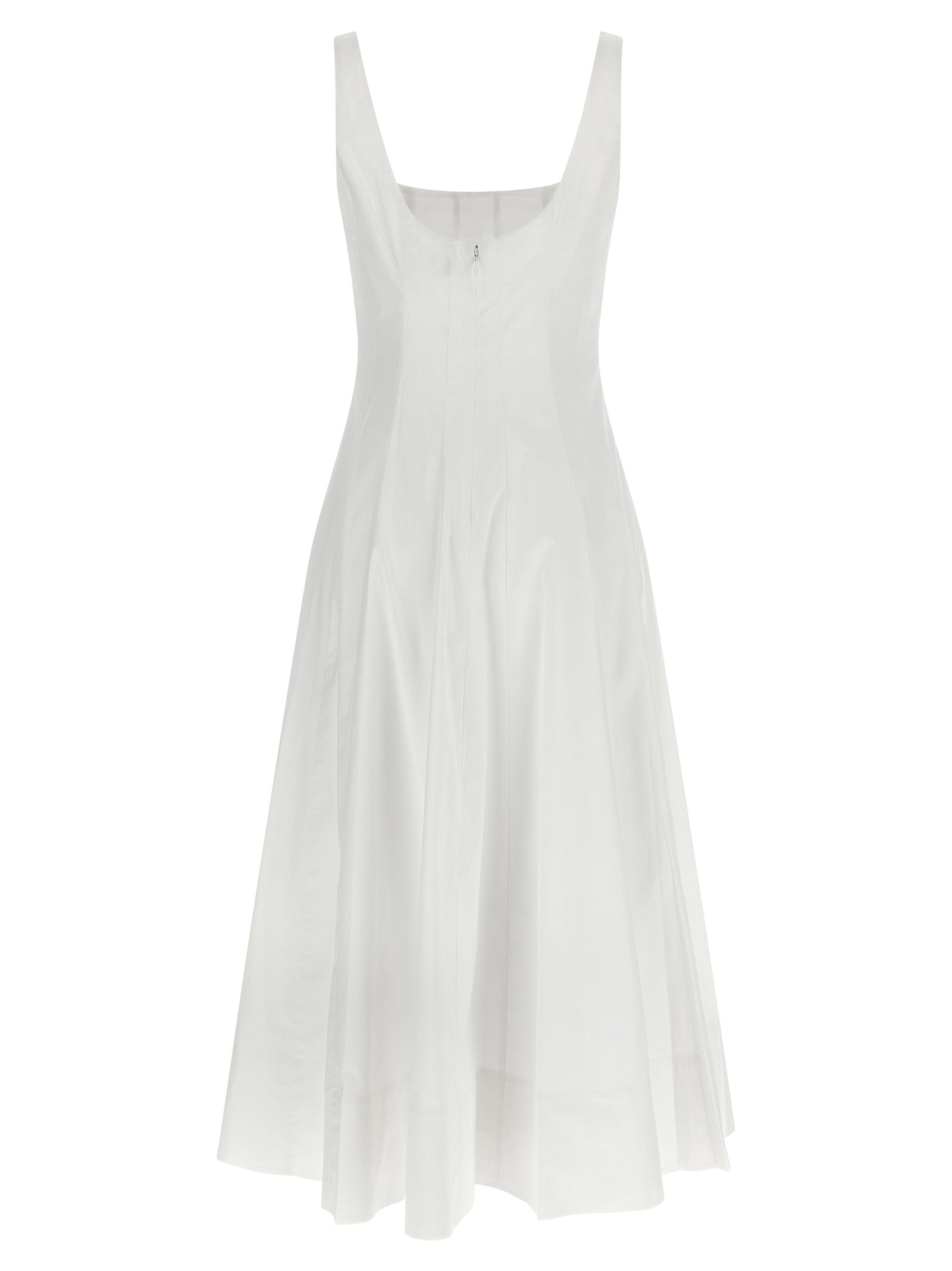 Staud Weißes Baumwoll-Midikleid