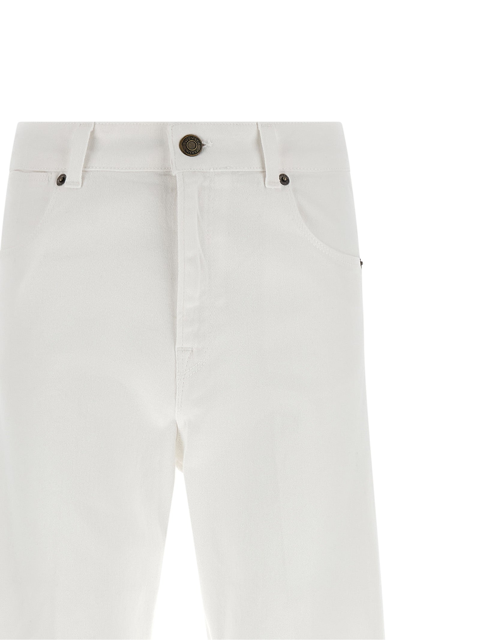 Twinset Weiße Baumwoll-Schlagjeans
