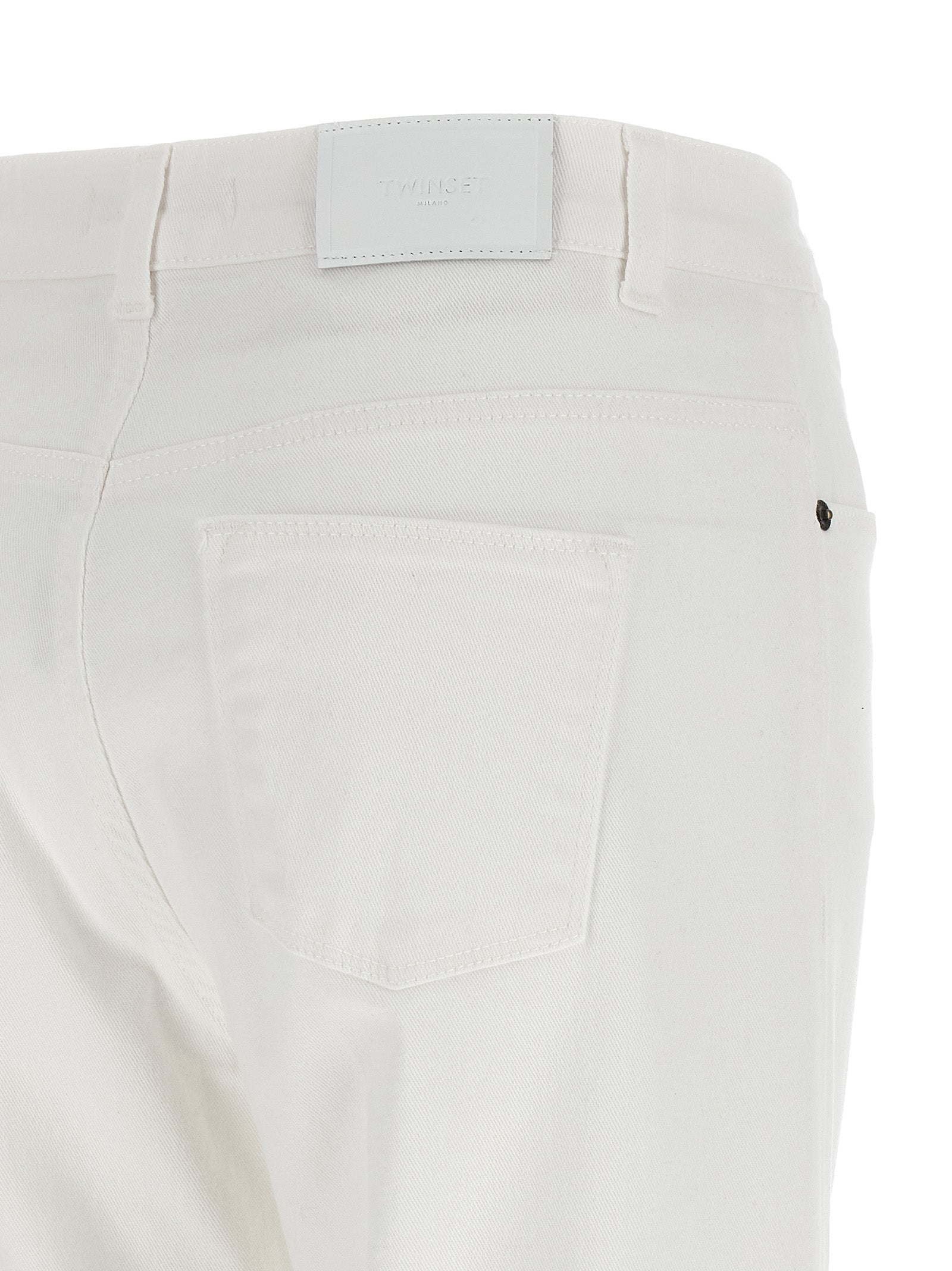Twinset Weiße Baumwoll-Schlagjeans