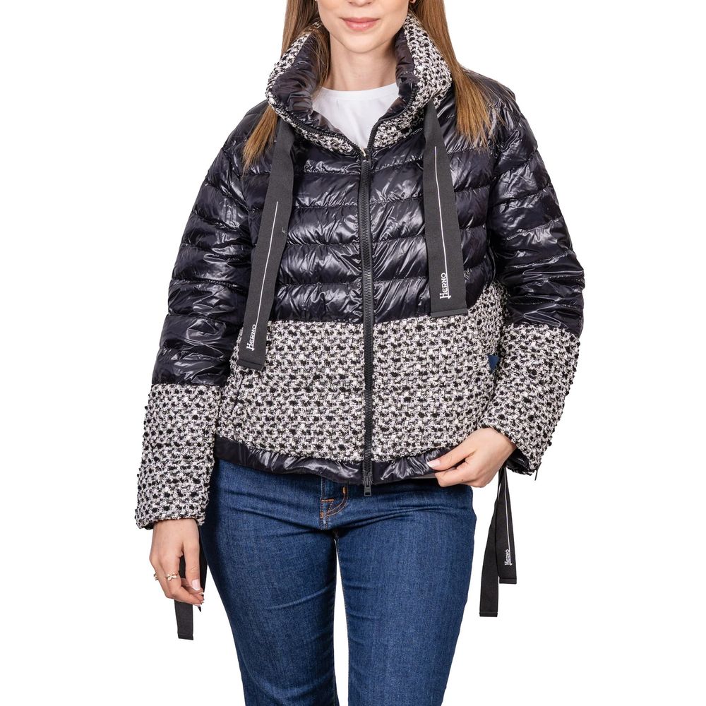Herno Schwarze Polyamid-Jacke in voller Länge