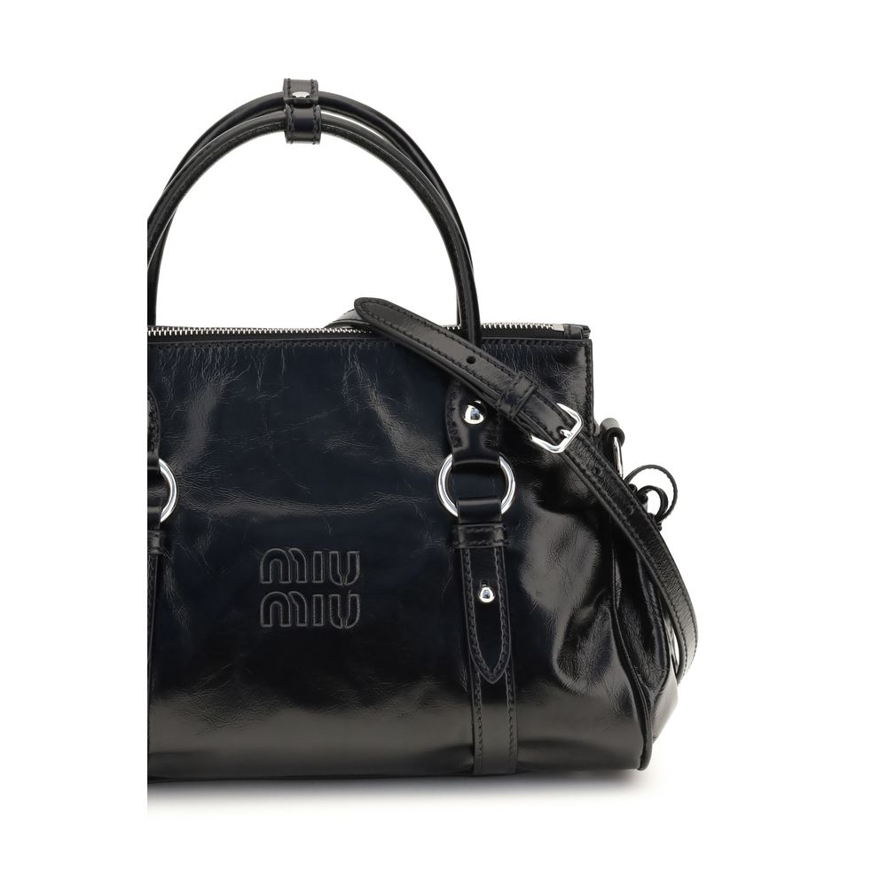 Miu Miu Schwarze Kalbsleder Bos Taurus Handtasche