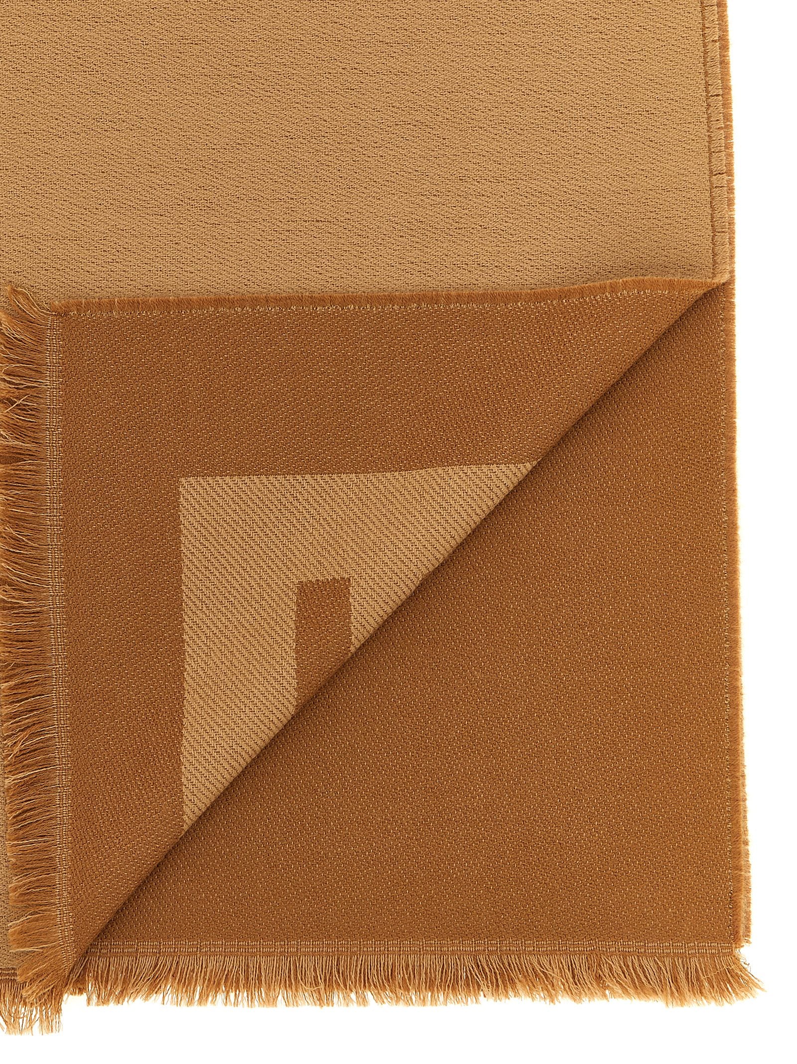 Fendi Brauner Foulard aus reiner Schurwolle