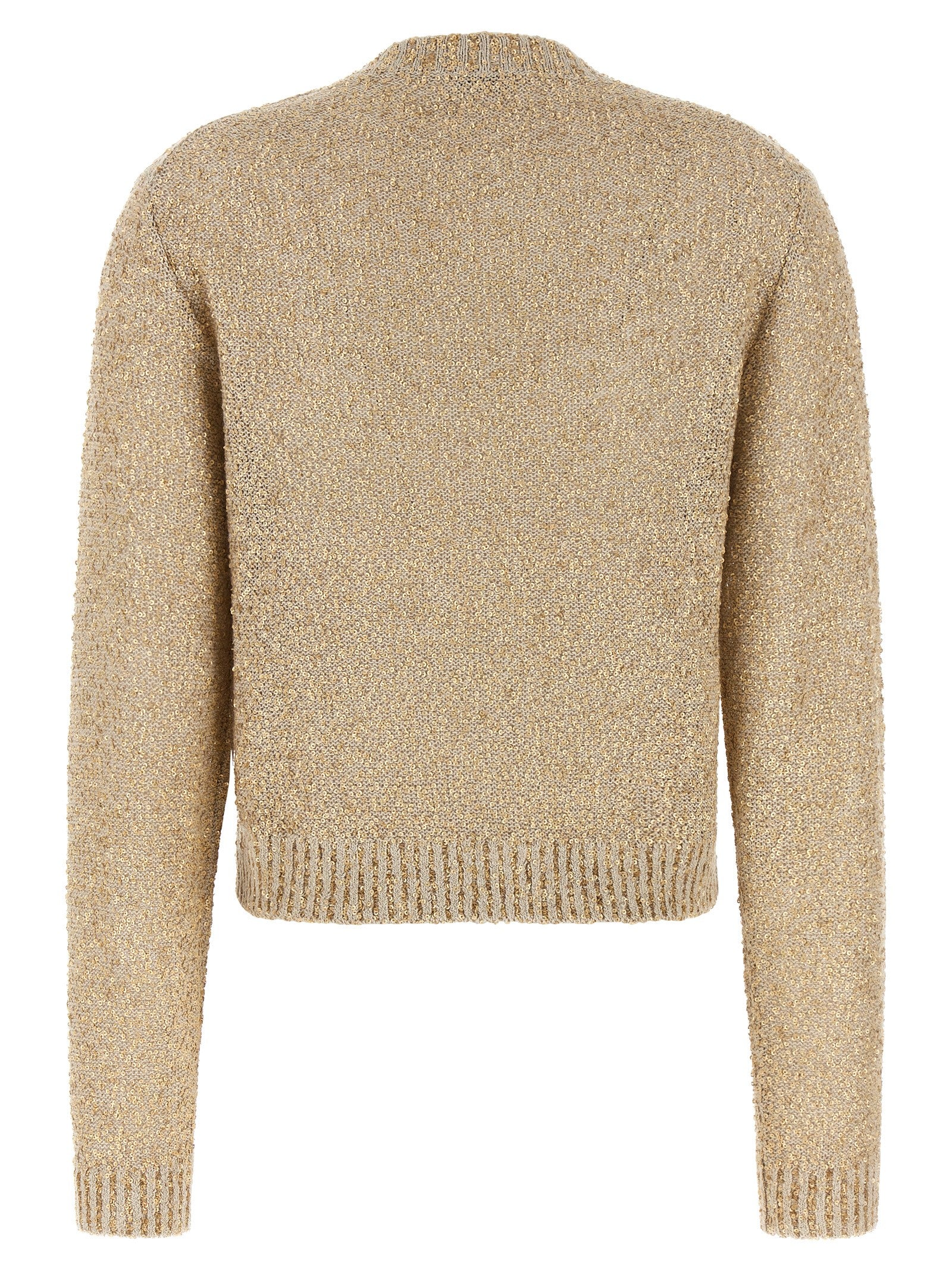 Brunello Cucinelli Gold Leinen-Strickjacke
