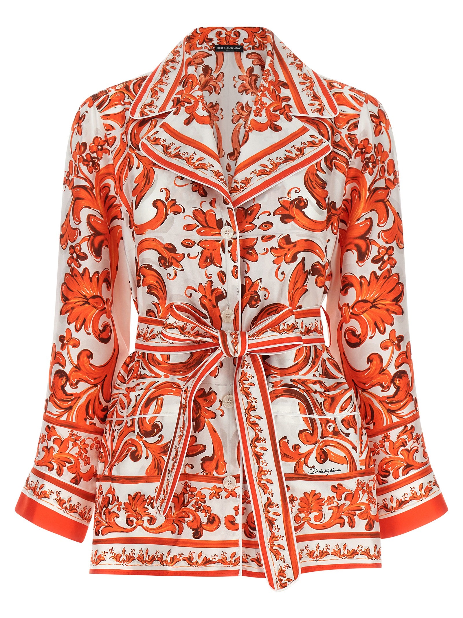 Dolce & Gabbana Orange Seidenbluse