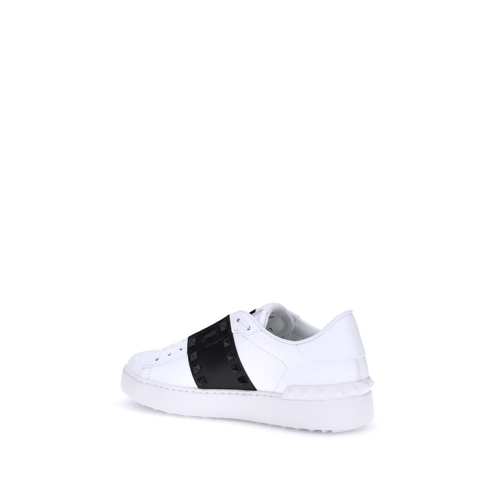 Valentino Garavani Weiße Low-Top-Sneaker aus Kalbsleder Bos Taurus