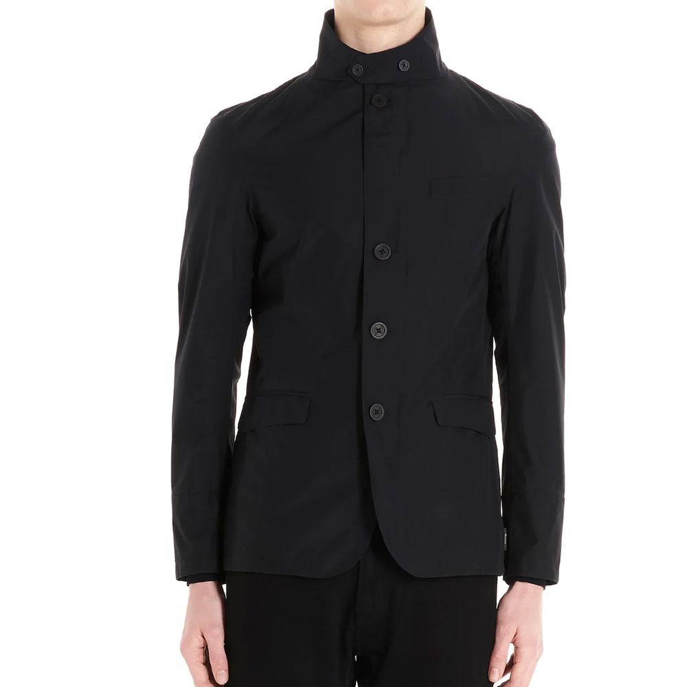 Herno Schwarze Polyester-Jacke in voller Länge