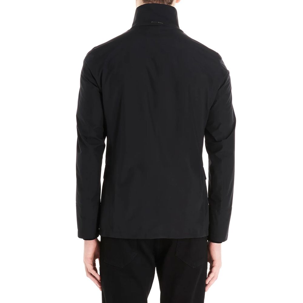 Herno Schwarze Polyester-Jacke in voller Länge