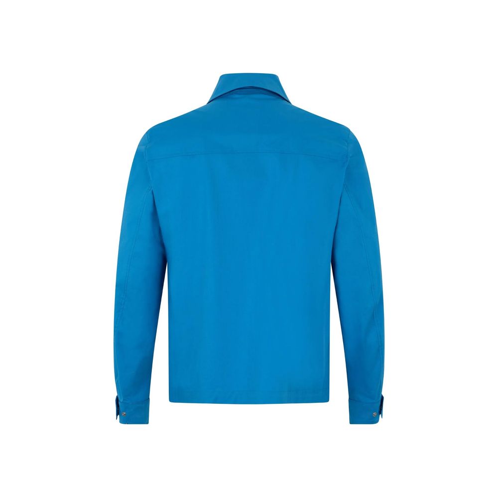 Herno Blaue Baumwolljacke in voller Länge