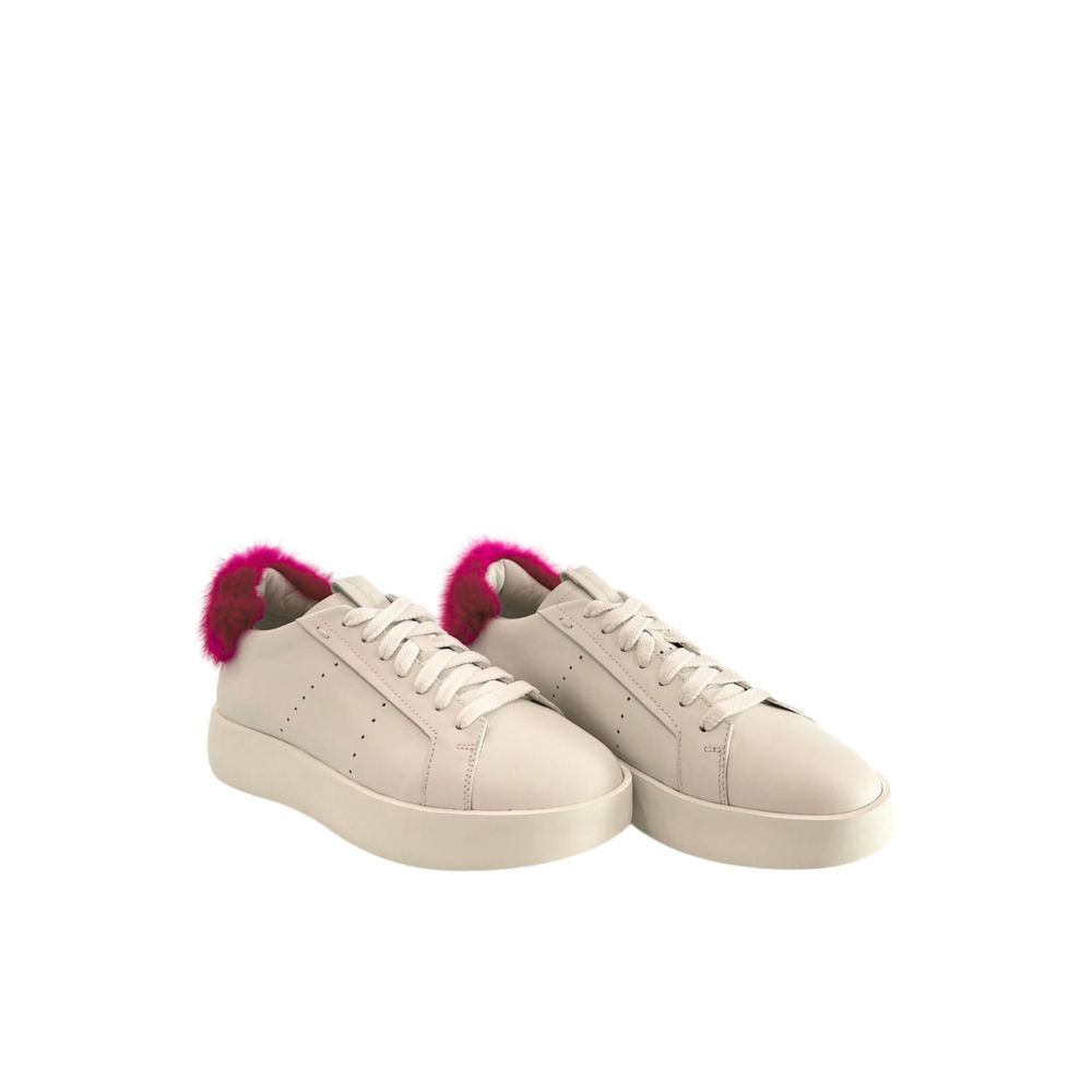 Santoni Weiße Leder-Sneaker für Damen