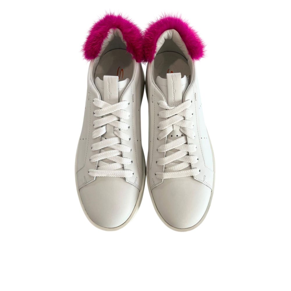 Santoni Weiße Leder-Sneaker für Damen