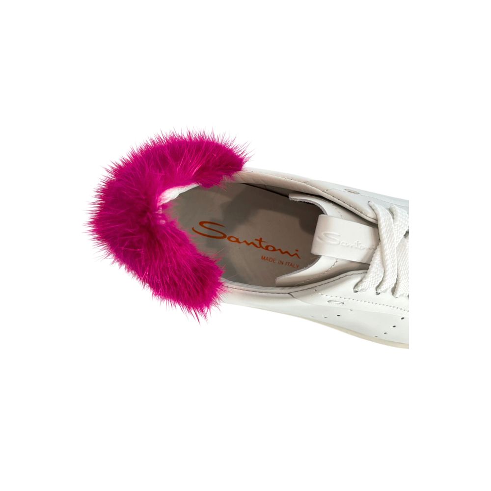 Santoni Weiße Leder-Sneaker für Damen