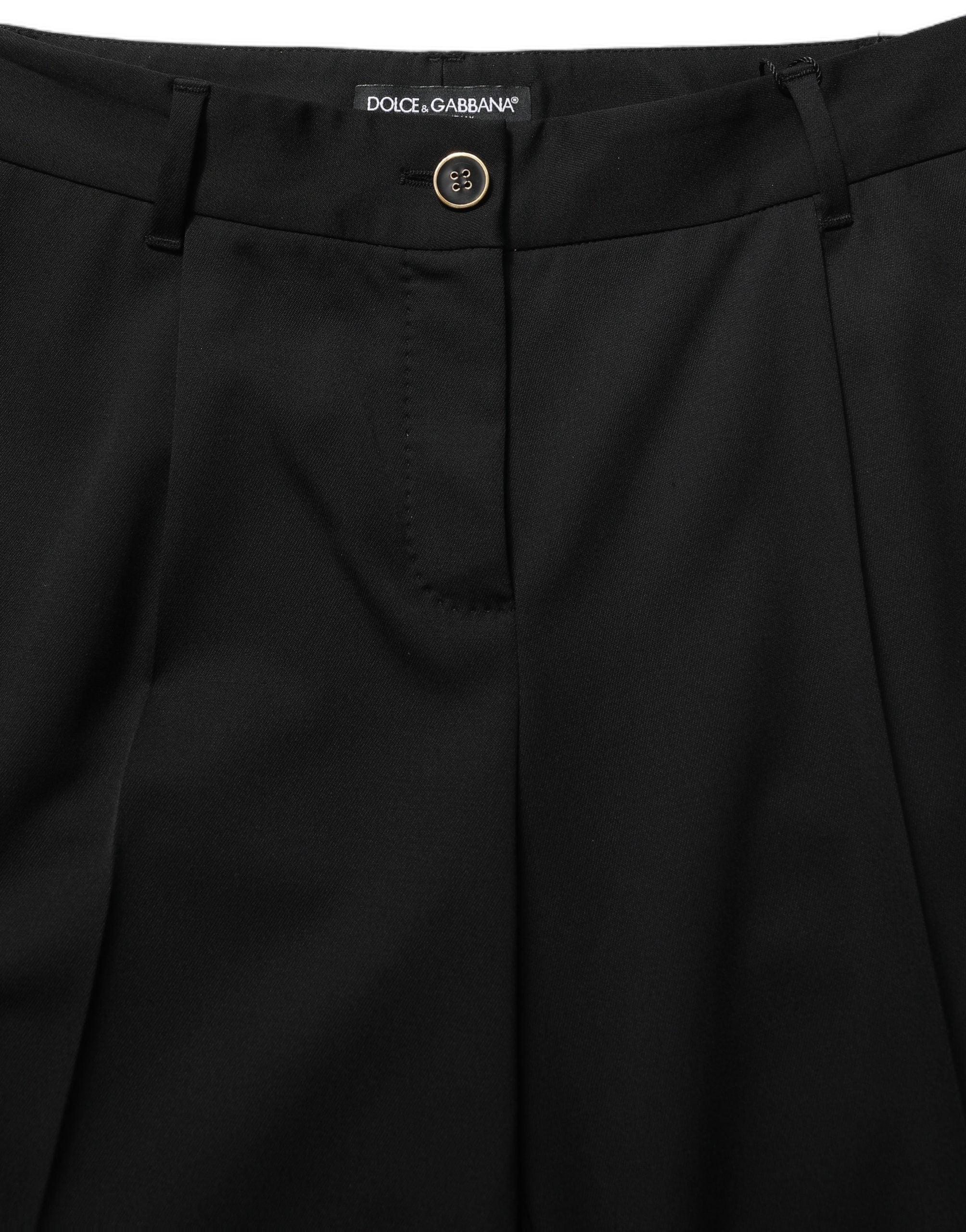 Dolce & Gabbana Schwarze Straight Dress Hose mit hoher Taille