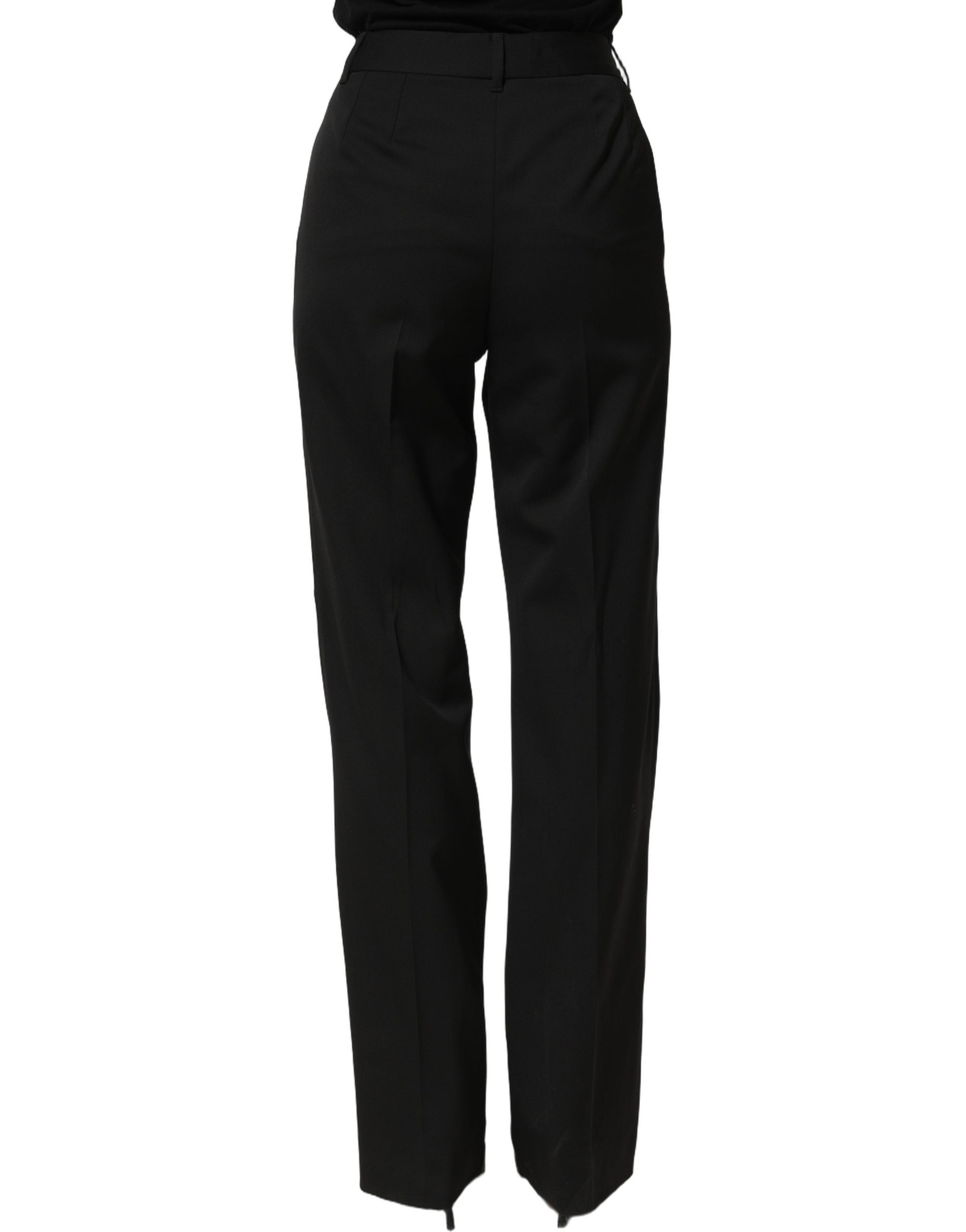 Dolce & Gabbana Schwarze Straight Dress Hose mit hoher Taille