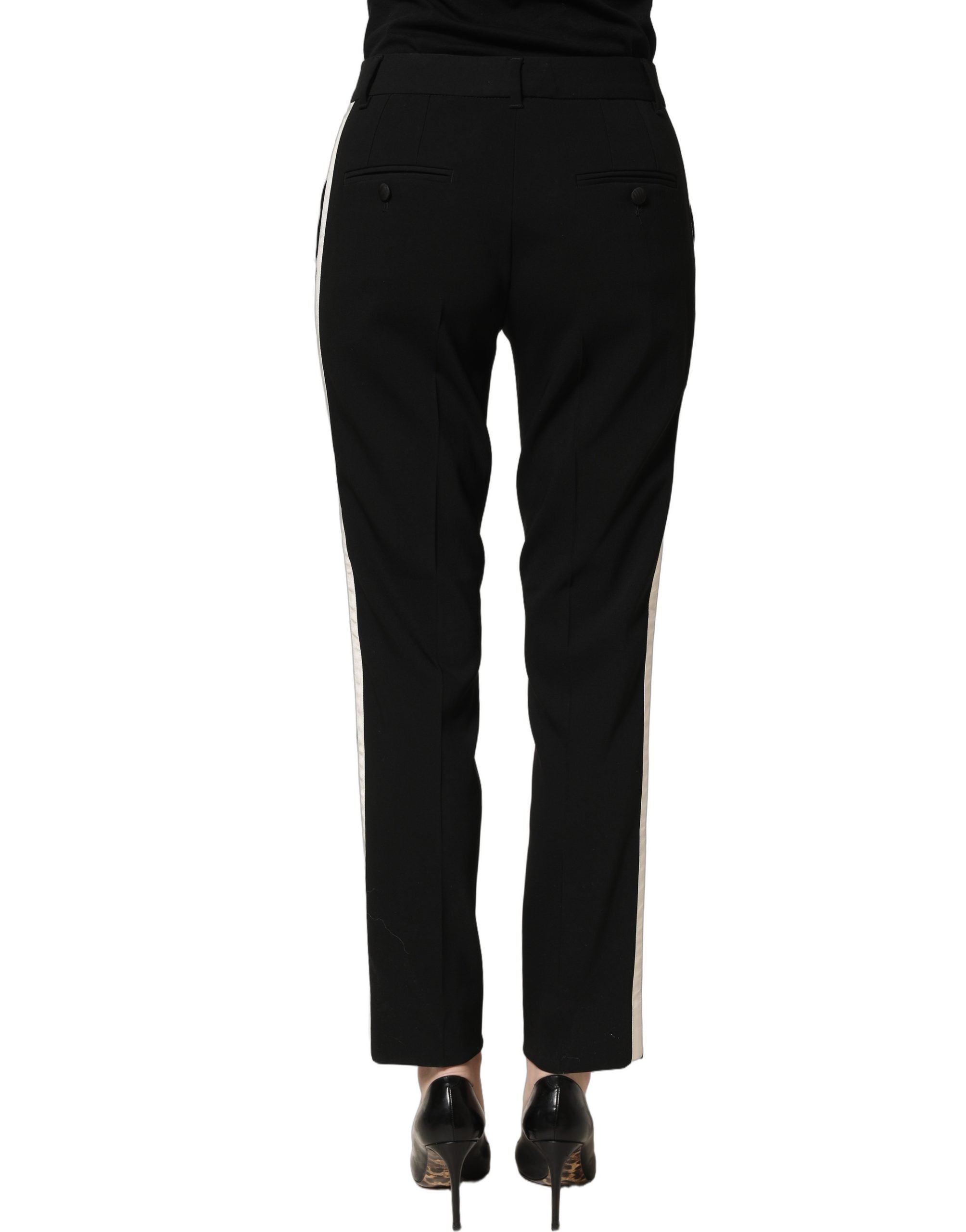 Dolce & Gabbana Schwarze High-Waist Straight Leg Hose