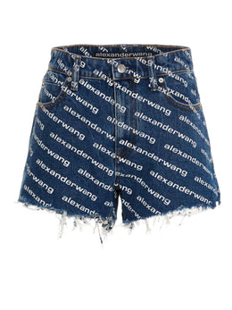 DENIM X ALEXANDER WANG Blaue Baumwoll-Bermudashorts