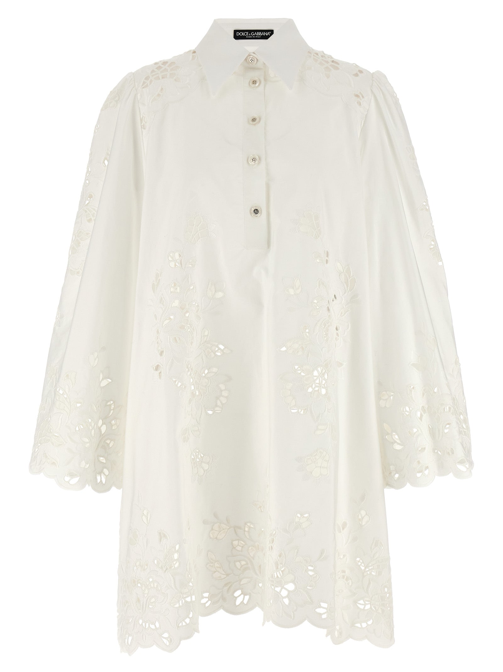 Dolce & Gabbana Weißes Baumwoll-Kurzkleid