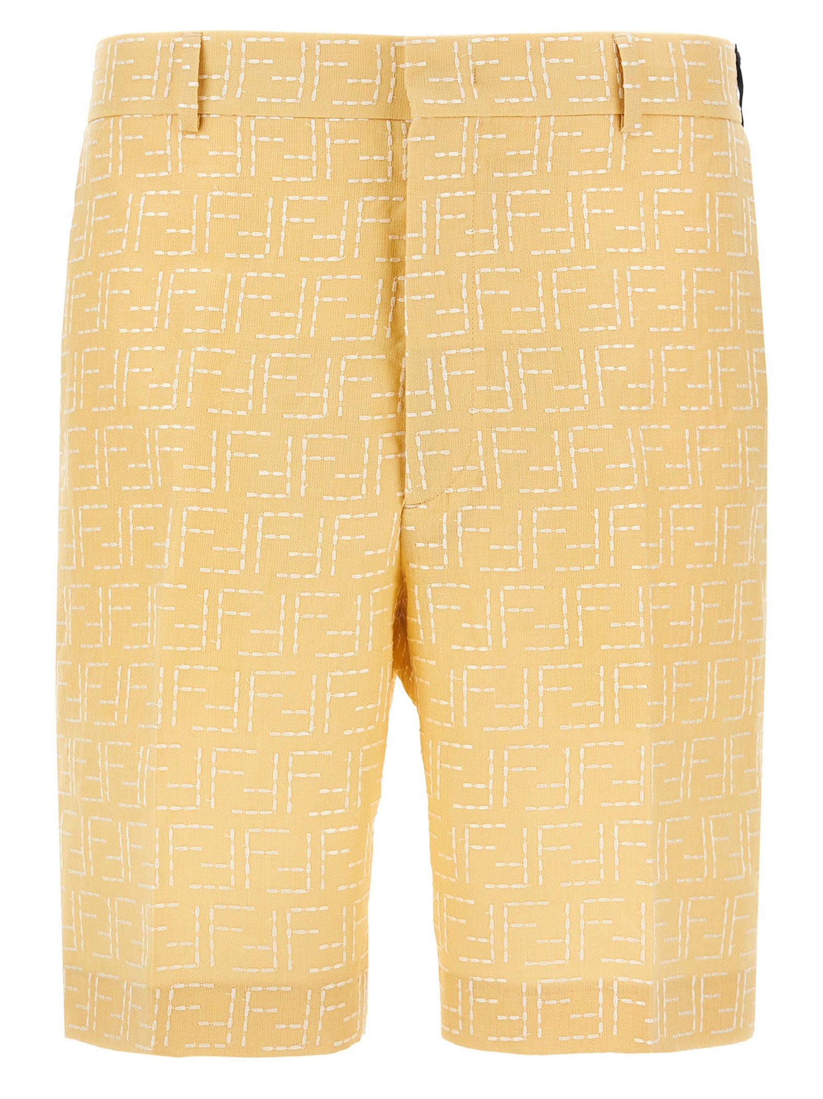 Fendi Zweifarbige Leinen-Bermudashorts