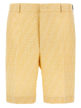 Fendi Zweifarbige Leinen-Bermudashorts