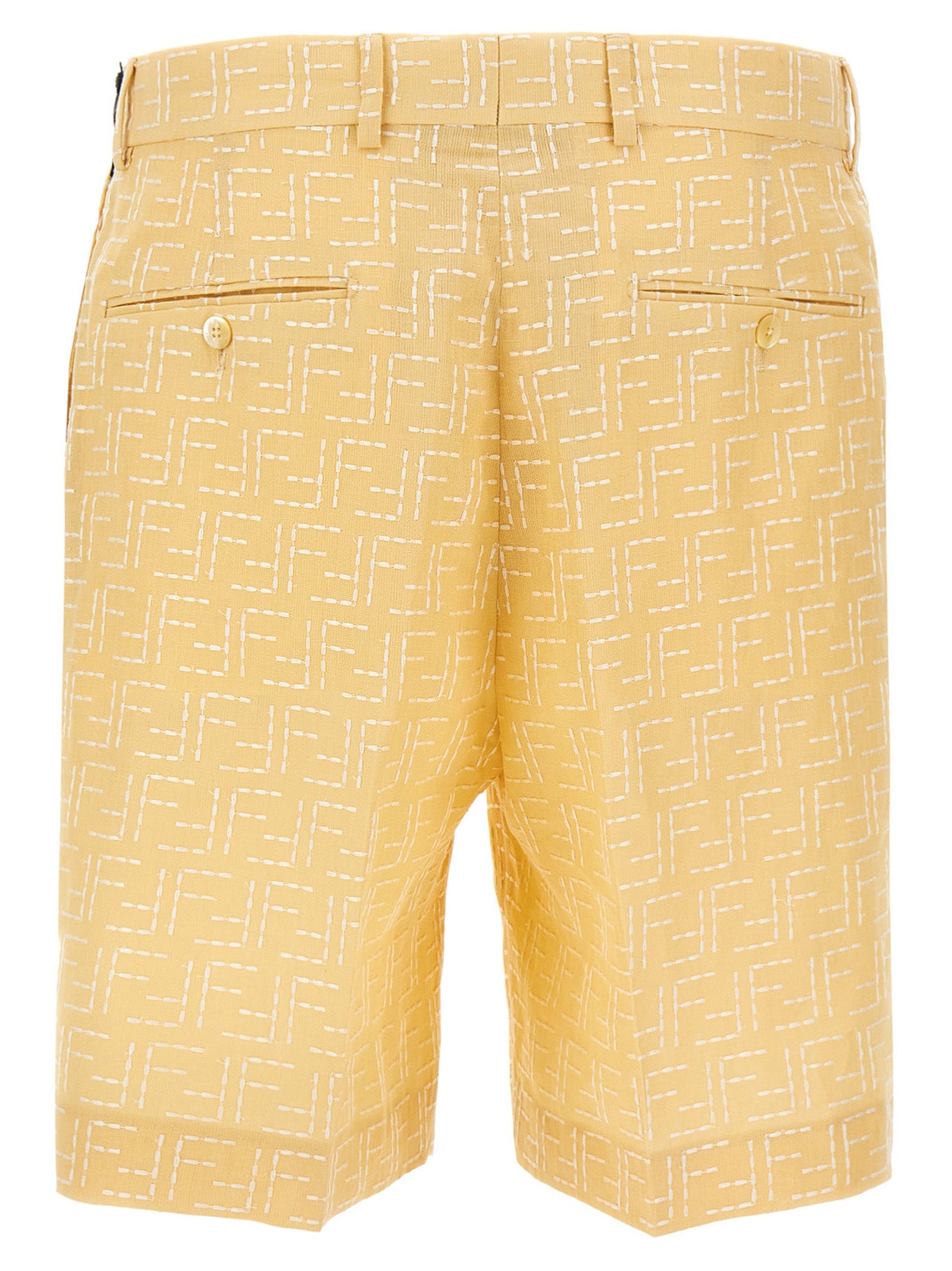 Fendi Zweifarbige Leinen-Bermudashorts