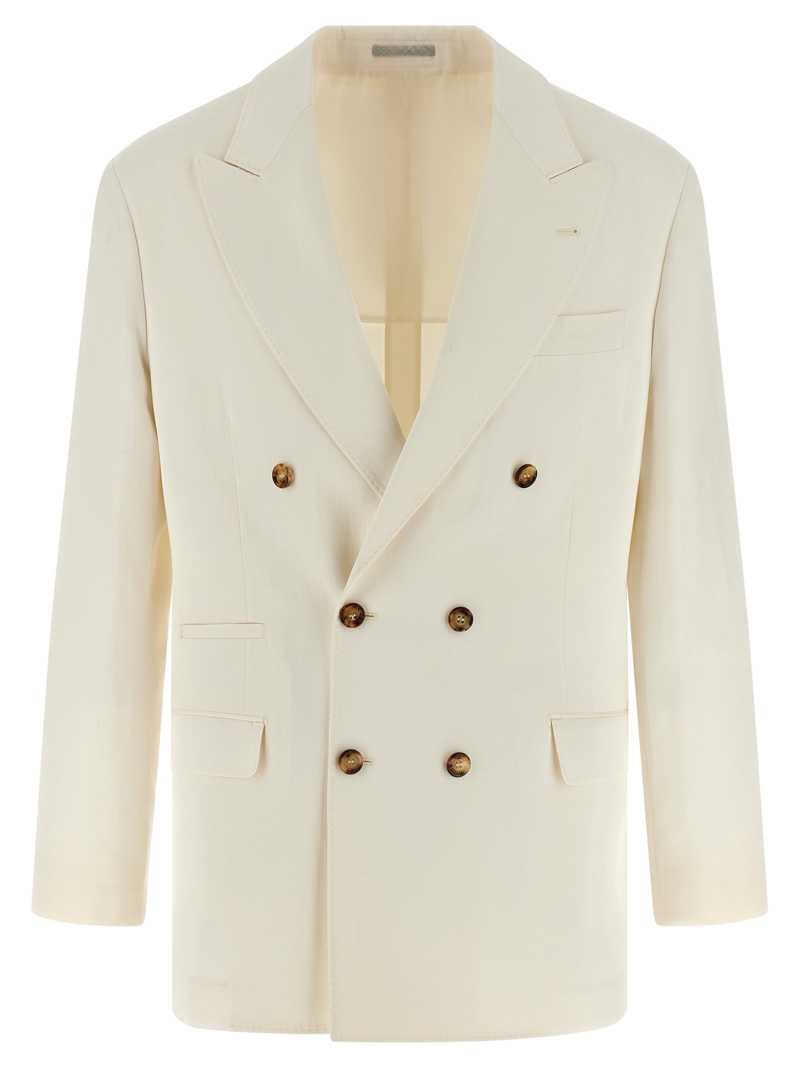 Brunello Cucinelli Weißer Seidenblazer