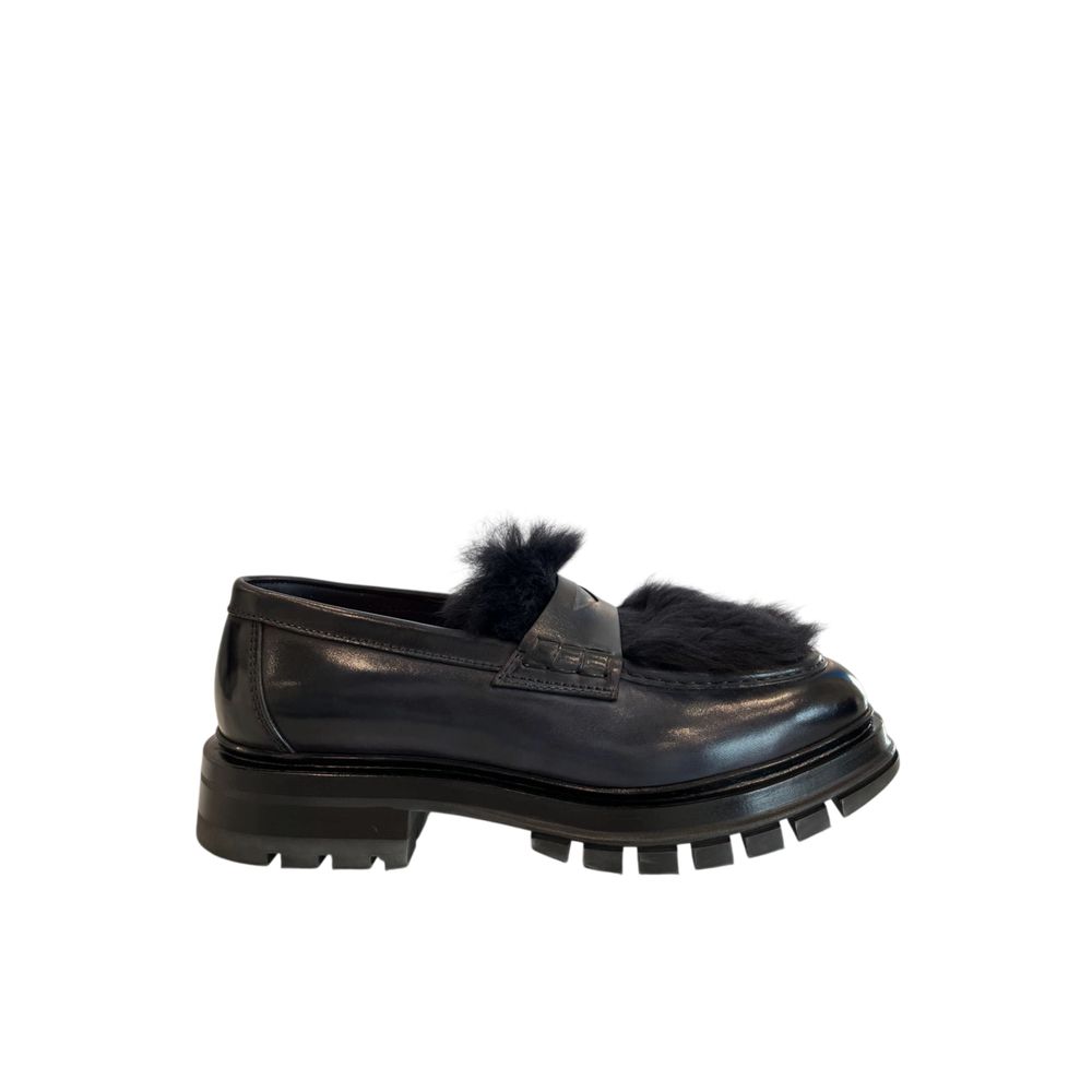 Santoni Blaue Mokassins aus Leder für Herren