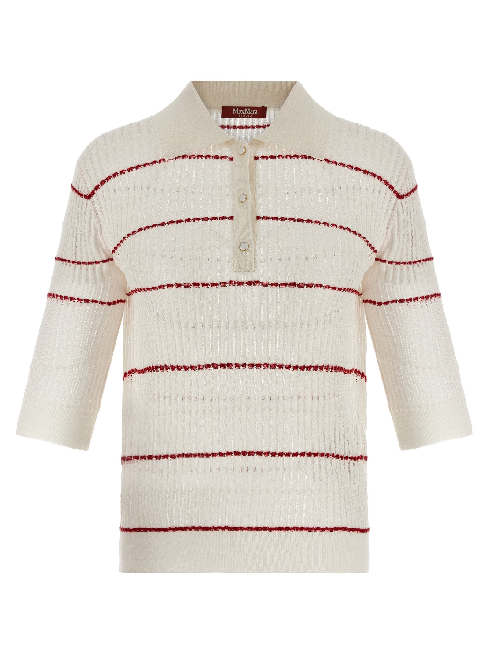 Max Mara Weißes Poloshirt aus Seide
