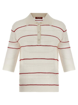 Max Mara Weißes Poloshirt aus Seide