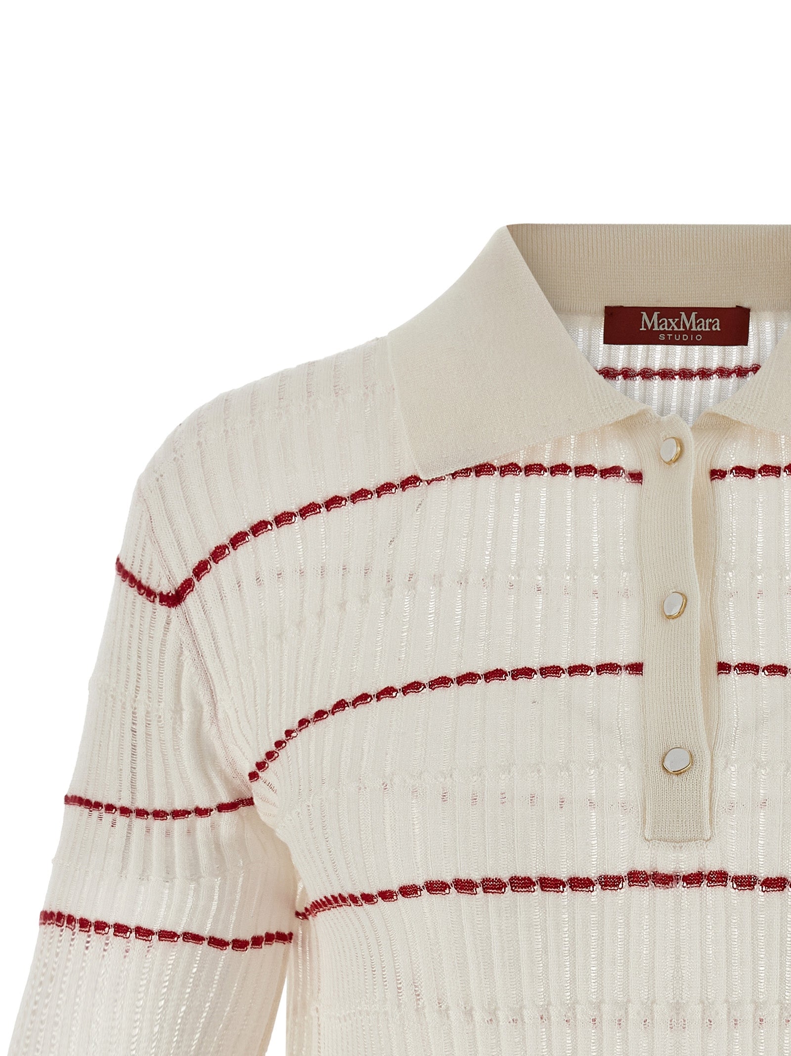 Max Mara Weißes Poloshirt aus Seide