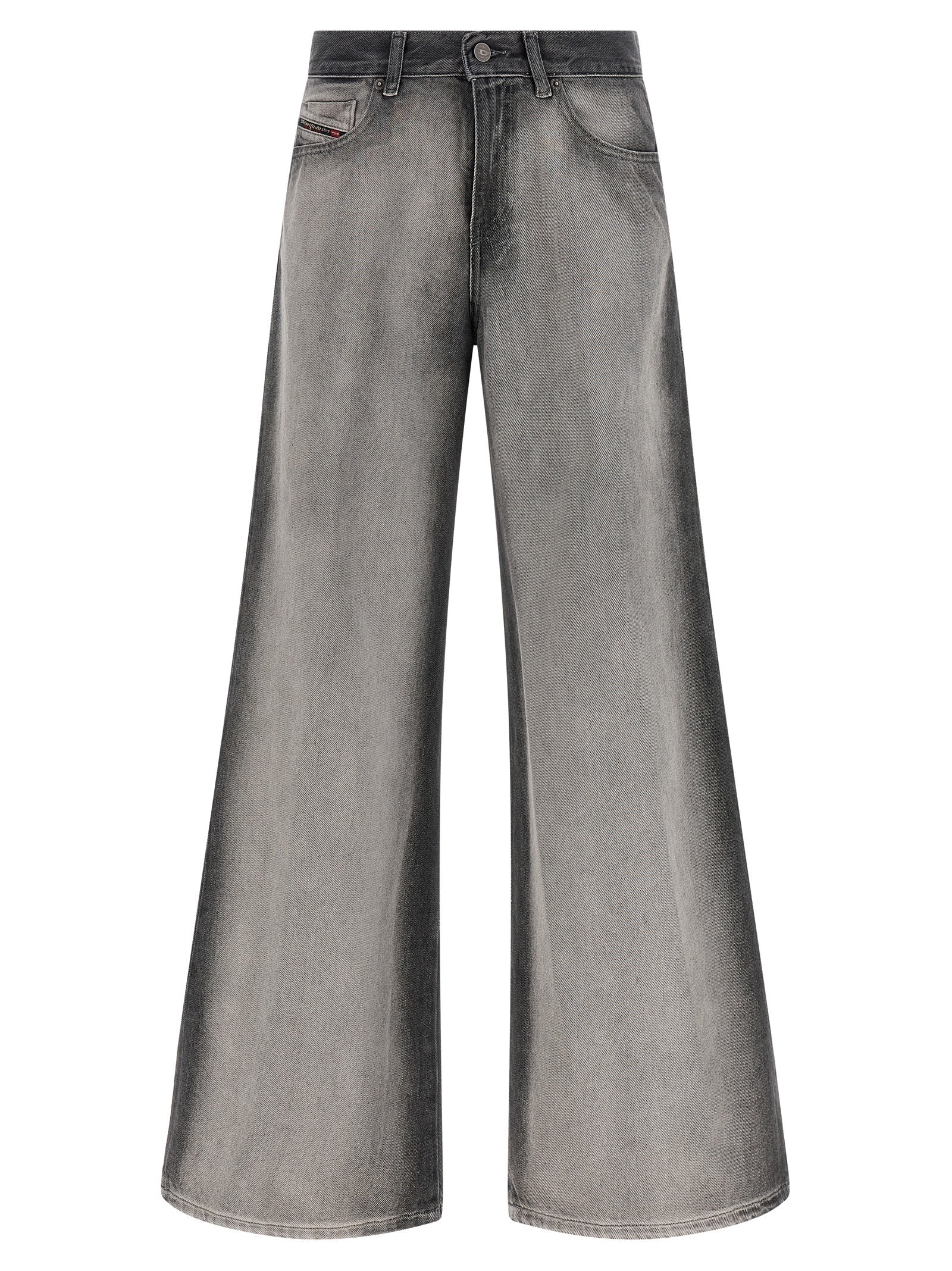 Diesel Graue Baumwoll-Jeans mit Schlag