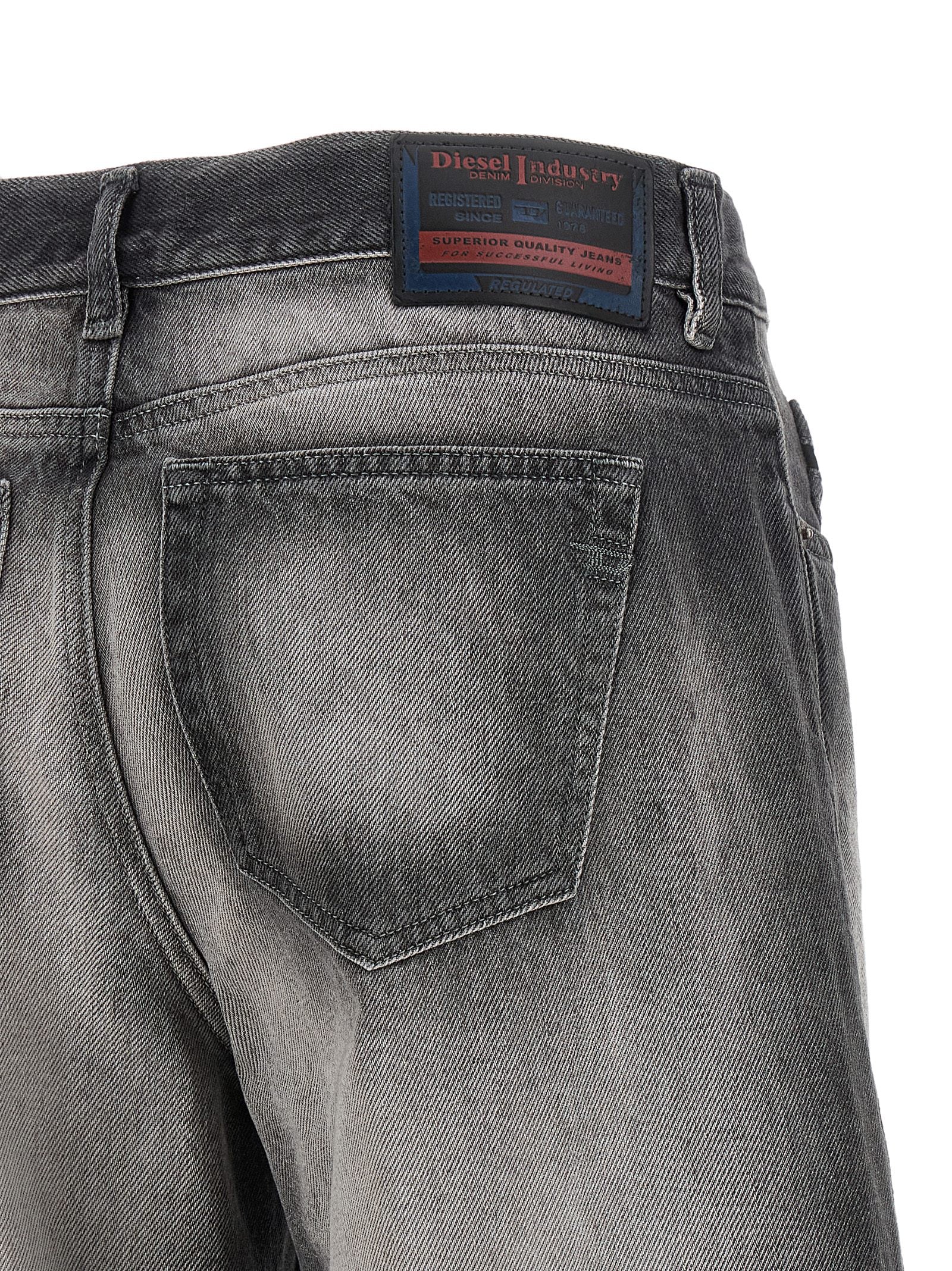 Diesel Graue Baumwoll-Jeans mit Schlag