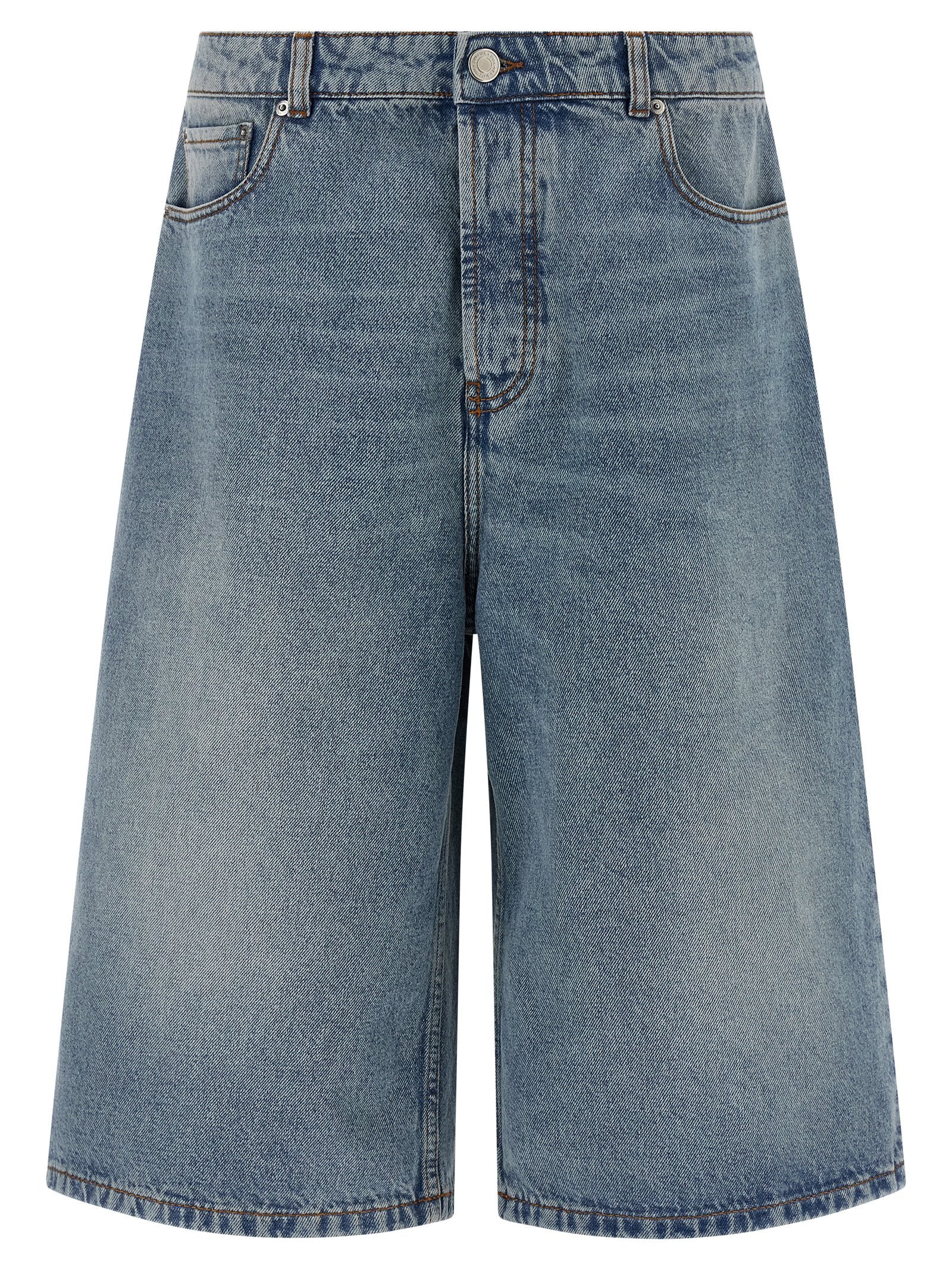 Ami Paris Blaue Baumwoll-Bermudashorts