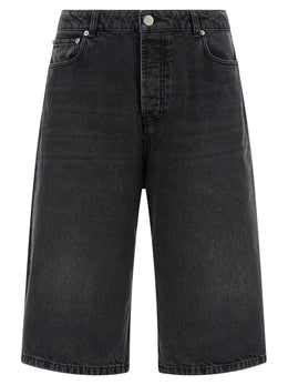 Ami Paris Schwarze Baumwoll-Bermudashorts